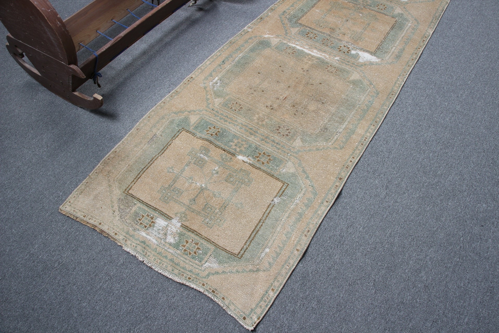 Vintage Halı, Türk Halıları, Merdiven Halısı, 2.7x9.7 ft Runner Halısı, Ev Dekorasyonu Halıları, Aztek Halısı, Koridor Halıları, Yatak Odası Halısı, Kahverengi Yatak Odası Halısı