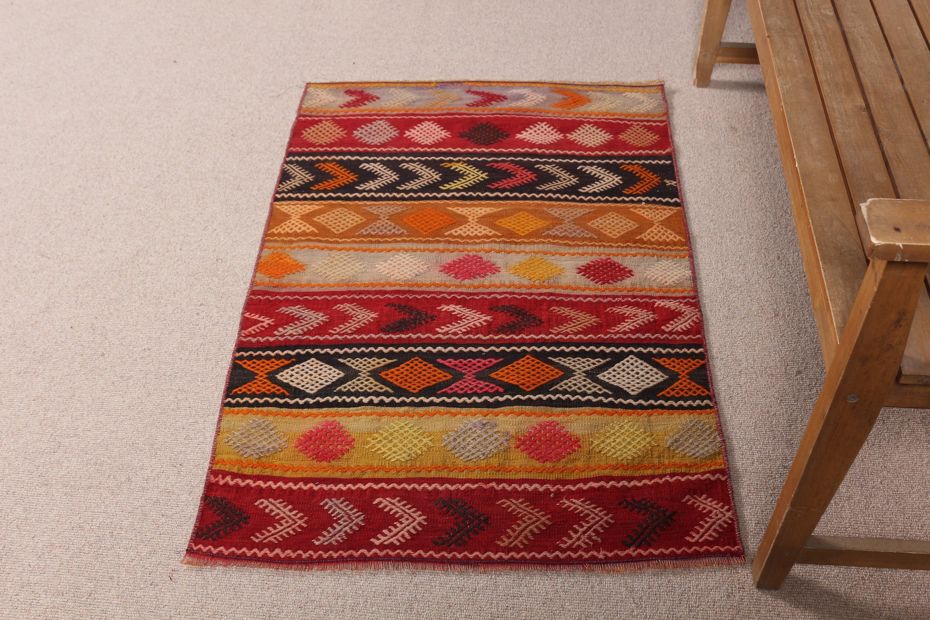 Fas Halısı, Kilim, Banyo Halıları, Türk Halıları, Kırmızı Fas Halısı, 2,5x3,8 ft Küçük Halı, Ev Dekorasyonu Halısı, Vintage Halılar, Giriş Halıları, Sanat Halısı