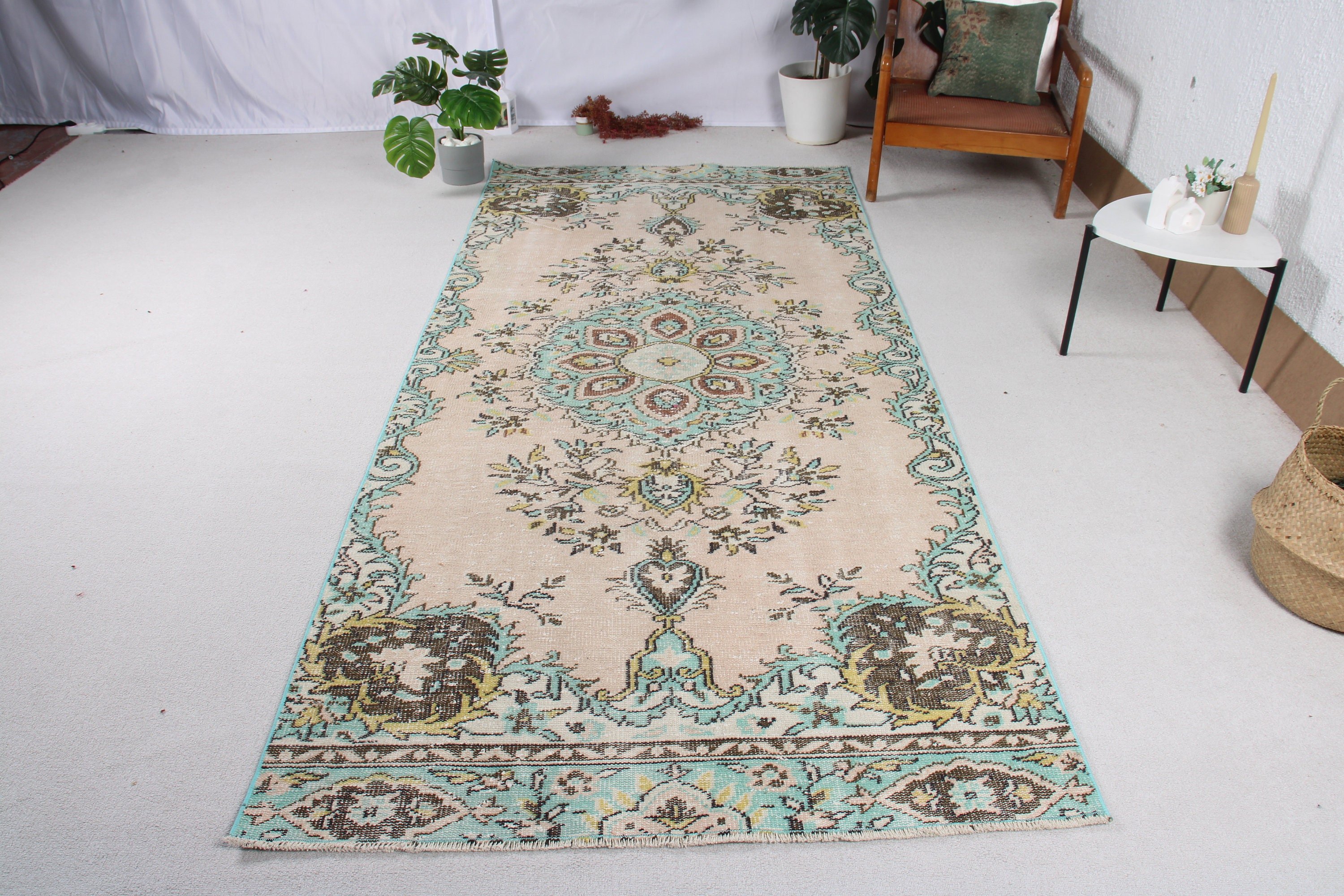 Düz Dokuma Halı, Yer Halıları, Oturma Odası Halıları, Yemek Odası Halısı, 4.2x9.6 ft Büyük Halı, Vintage Halı, Türk Halıları, Bej Anadolu Halısı