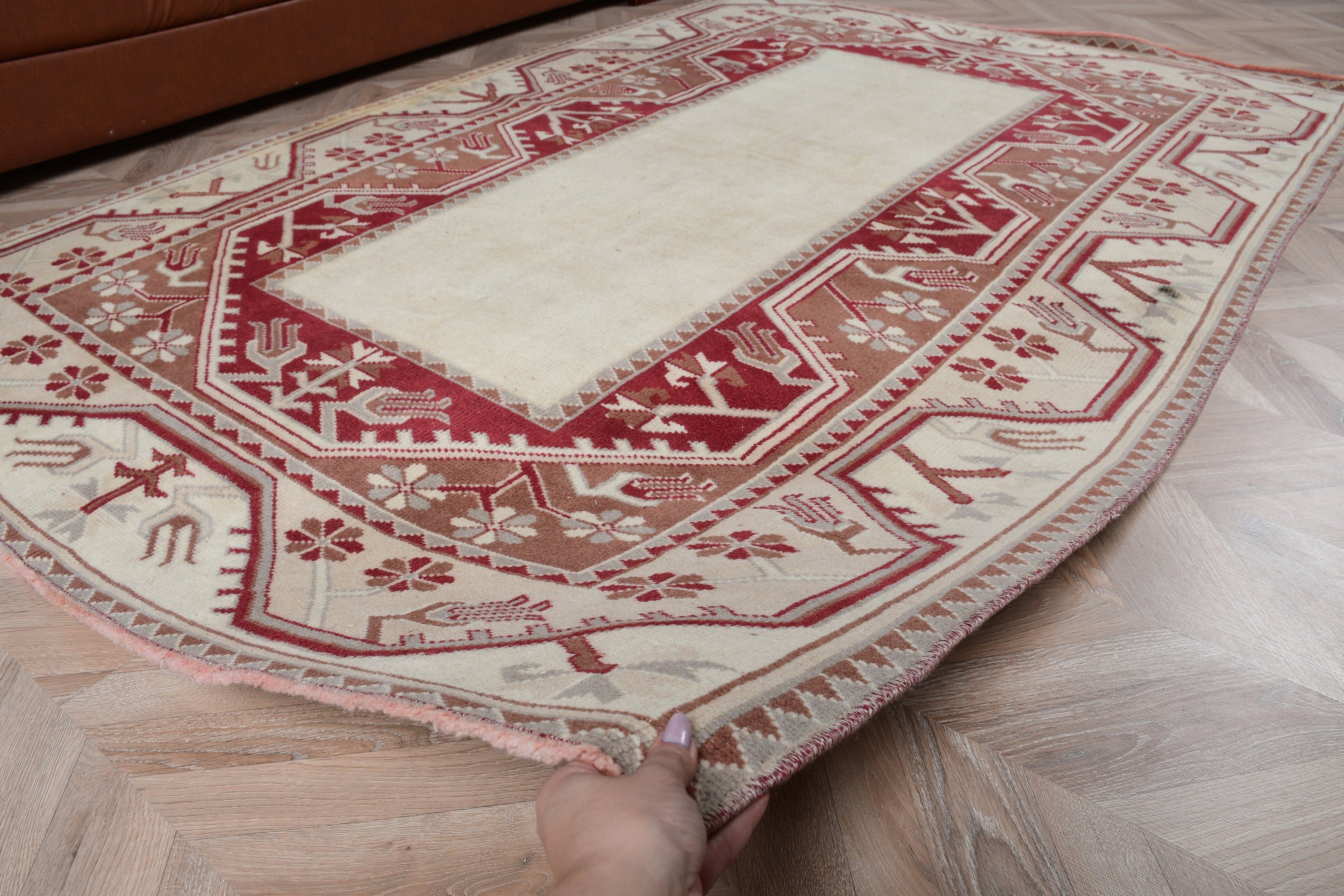 5x7.5 ft Area Rug, Moroccan Rugs, Vintage Rugs, Home Decor Rug, Turkish Rug, Nursery Rugs, Red Wool Rug, Rugs for Bedroom, Hand Knotted Rug