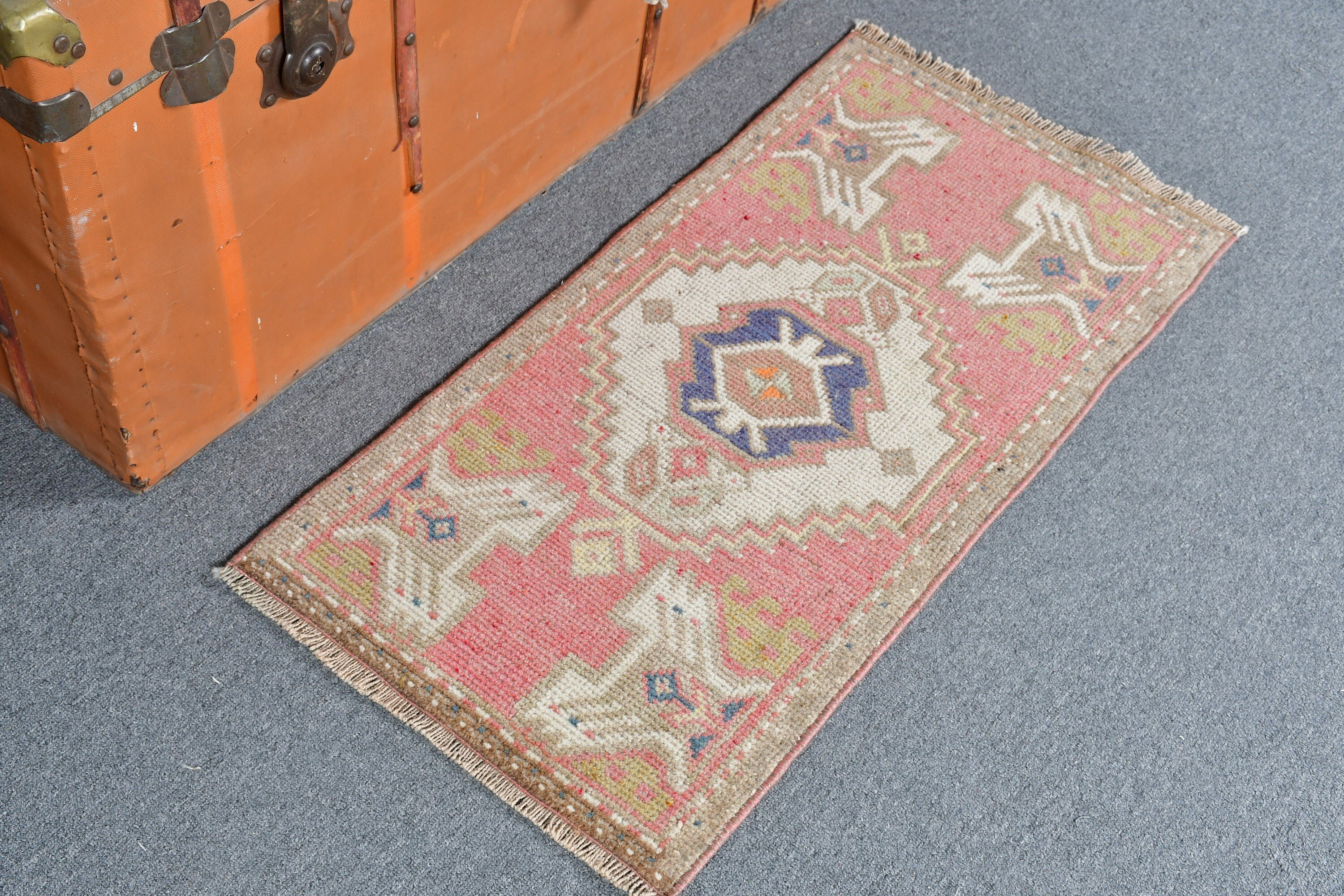 Rugs for Bath, Cool Rug, Bathroom Rug, Entry Rug, Brown Cool Rug, Floor Rug, 1.5x3.1 ft Small Rugs, Vintage Rug, Moroccan Rug, Turkish Rugs