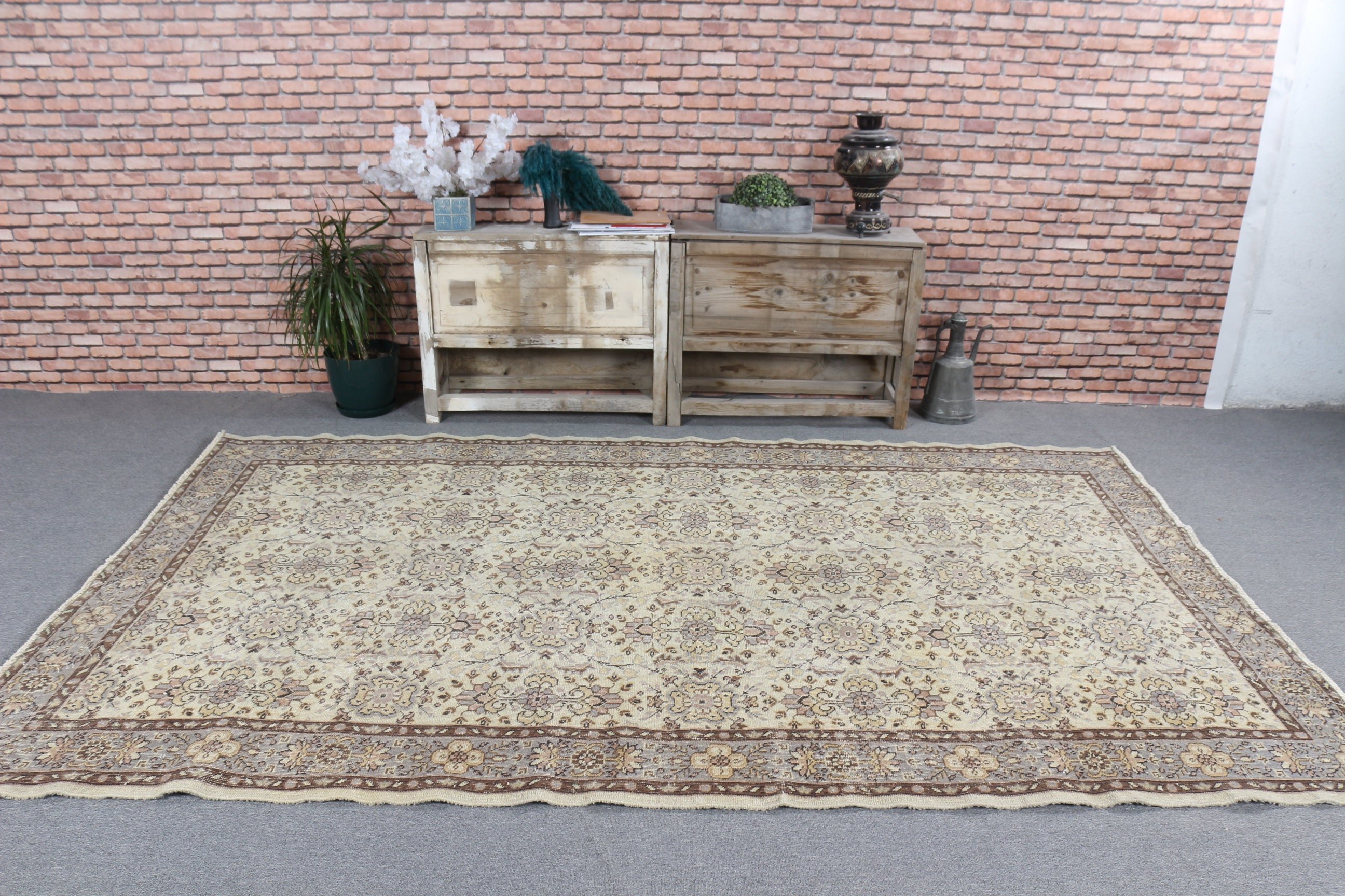 5.6x9.4 ft Büyük Halılar, Vintage Halı, Büyük Boho Halı, Kahverengi Havalı Halılar, Antika Halı, Büyük Vintage Halılar, Düz Dokuma Halı, Türk Halıları