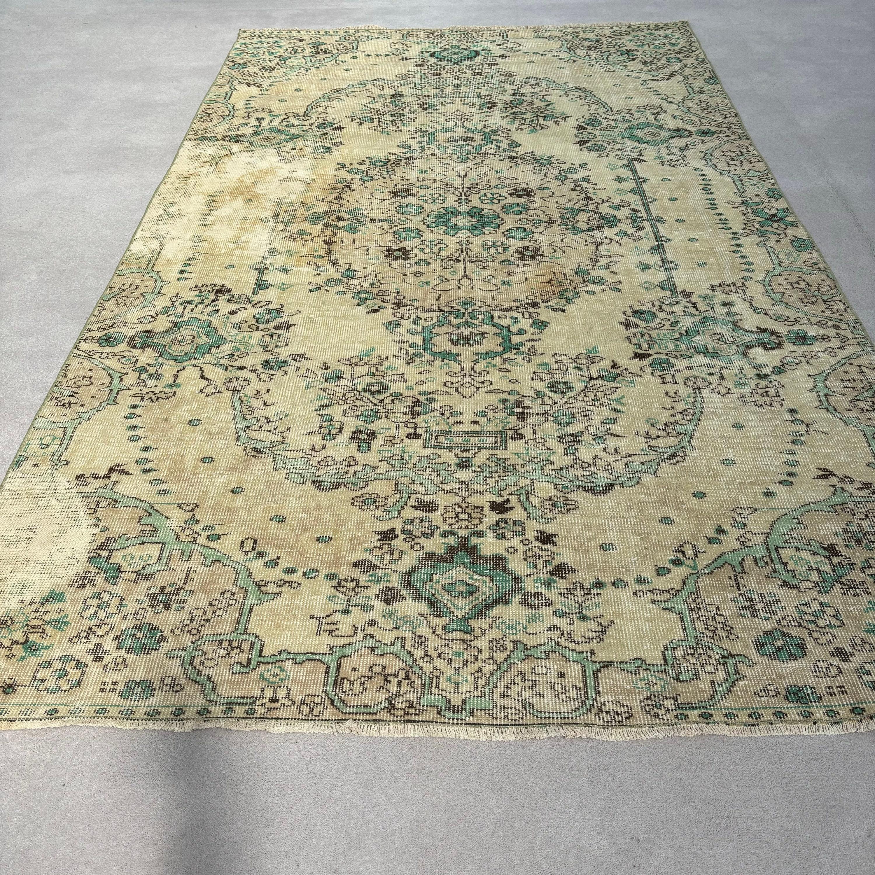 Bej Oryantal Halı, Büyük Boho Halılar, Yer Halıları, Ev Dekorasyonu Halıları, Modern Halı, Vintage Halılar, Salon Halıları, Türk Halısı, 5.6x9.2 ft Büyük Halı