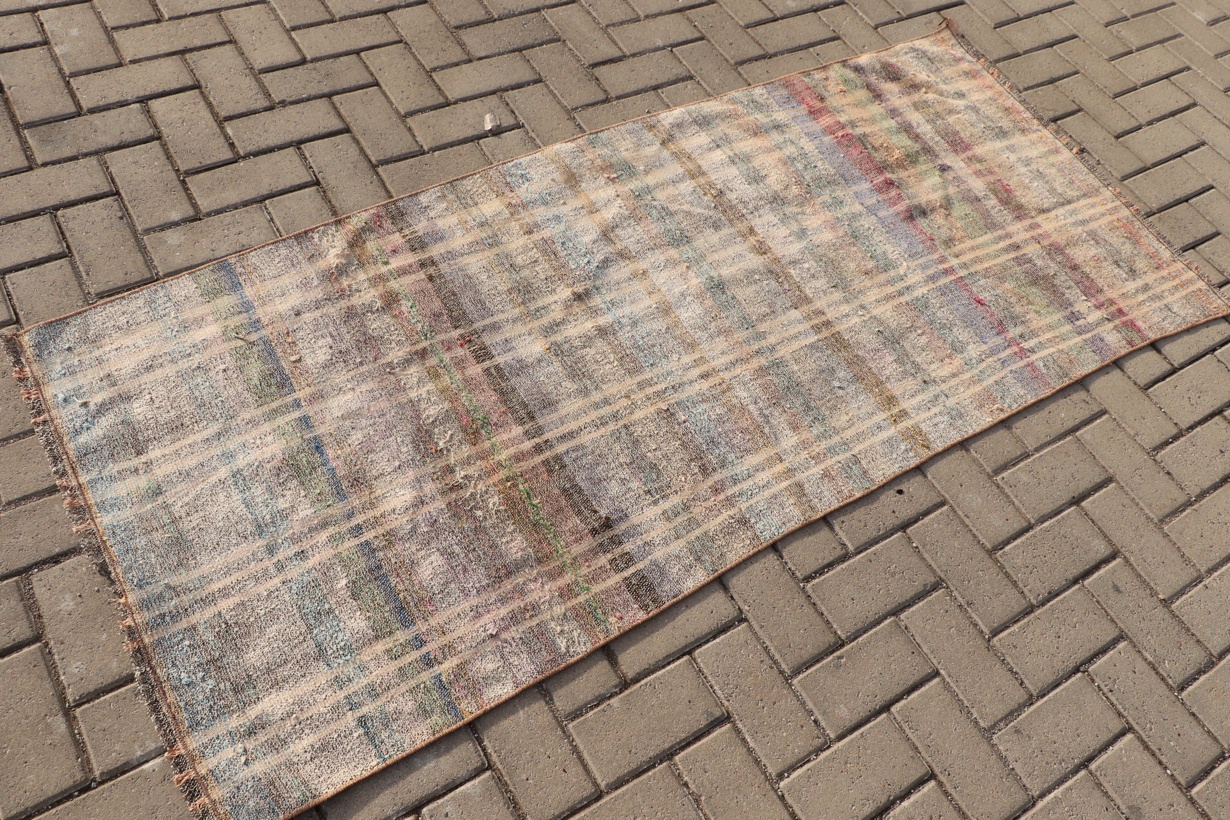 Vintage Rugs, Kilim, Art Rug, Nursery Rug, Bedroom Rug, Turkish Rug, Beige  2.8x6.5 ft Accent Rugs, Kitchen Rug, Anatolian Rug