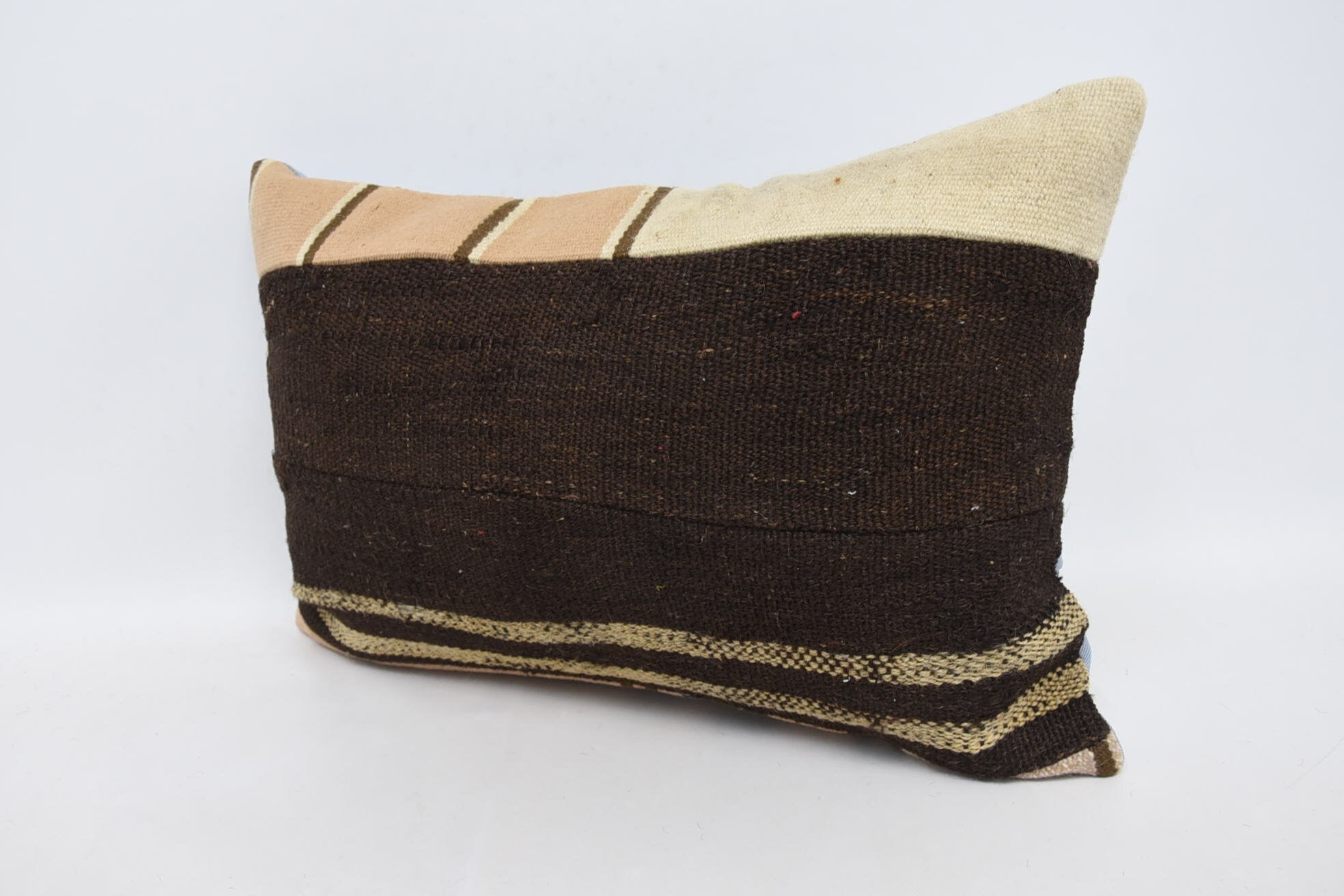 Antique Pillows, Gift Pillow, Custom Pillow, Couch Pillow Case, Kilim Pillow, 16"x24" Brown Pillow Sham, Retro Cushion Cover