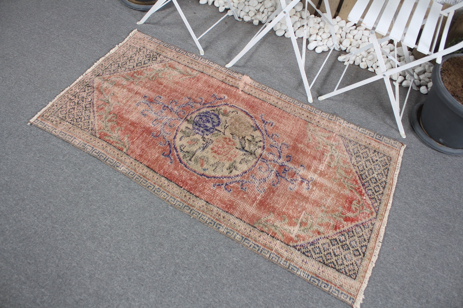 Floor Rug, Oriental Rugs, Nursery Rug, Turkish Rug, 2.5x4.7 ft Small Rug, Rugs for Bath, Vintage Rug, Wall Hanging Rug, Red Wool Rugs