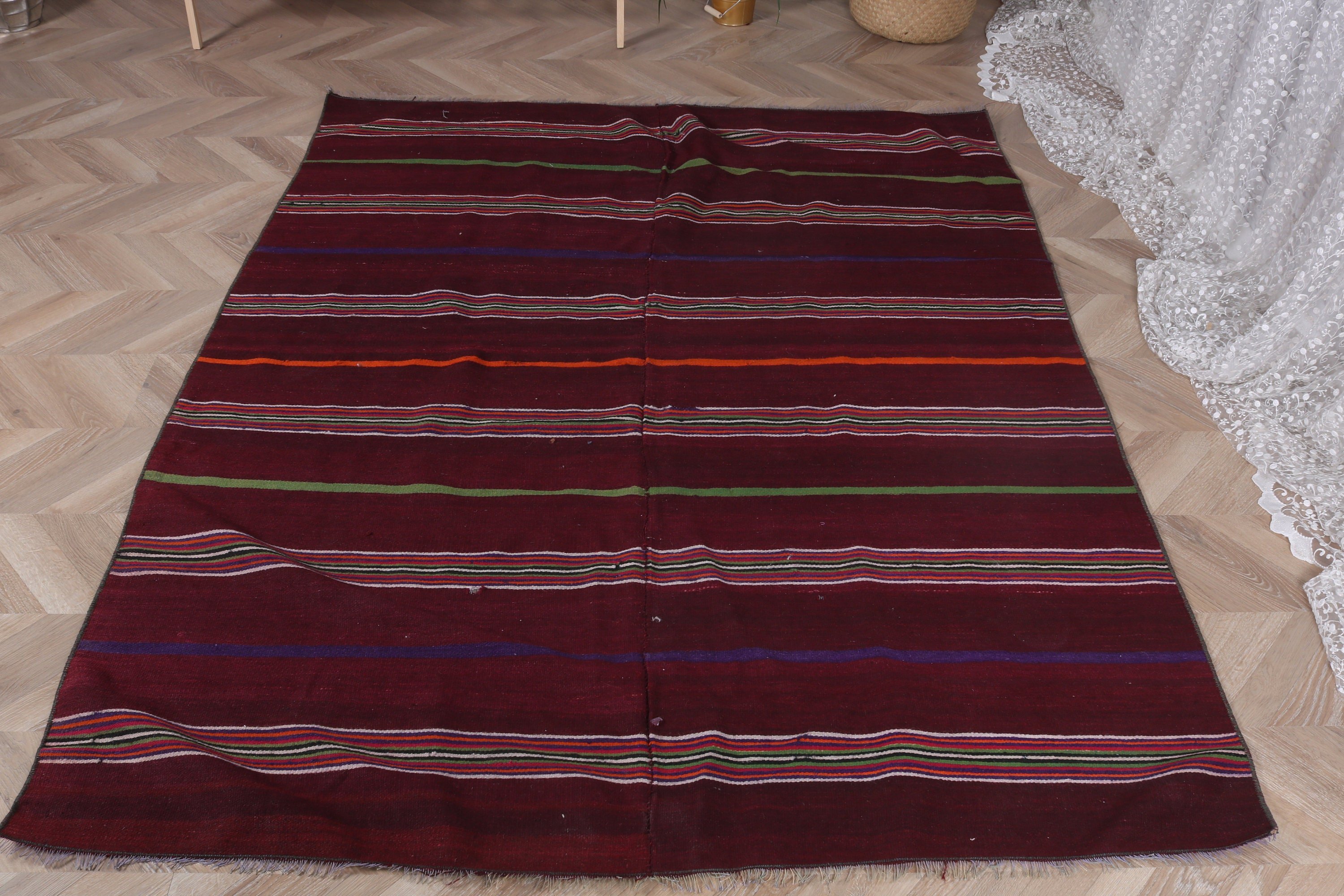 Vintage Halı, Yatak Odası Halıları, Çocuk Halıları, Ev Dekorasyonu Halıları, 4.8x6.1 ft Alan Halısı, Kırmızı Lüks Halılar, Türk Halısı, Antika Halılar, Yer Halısı