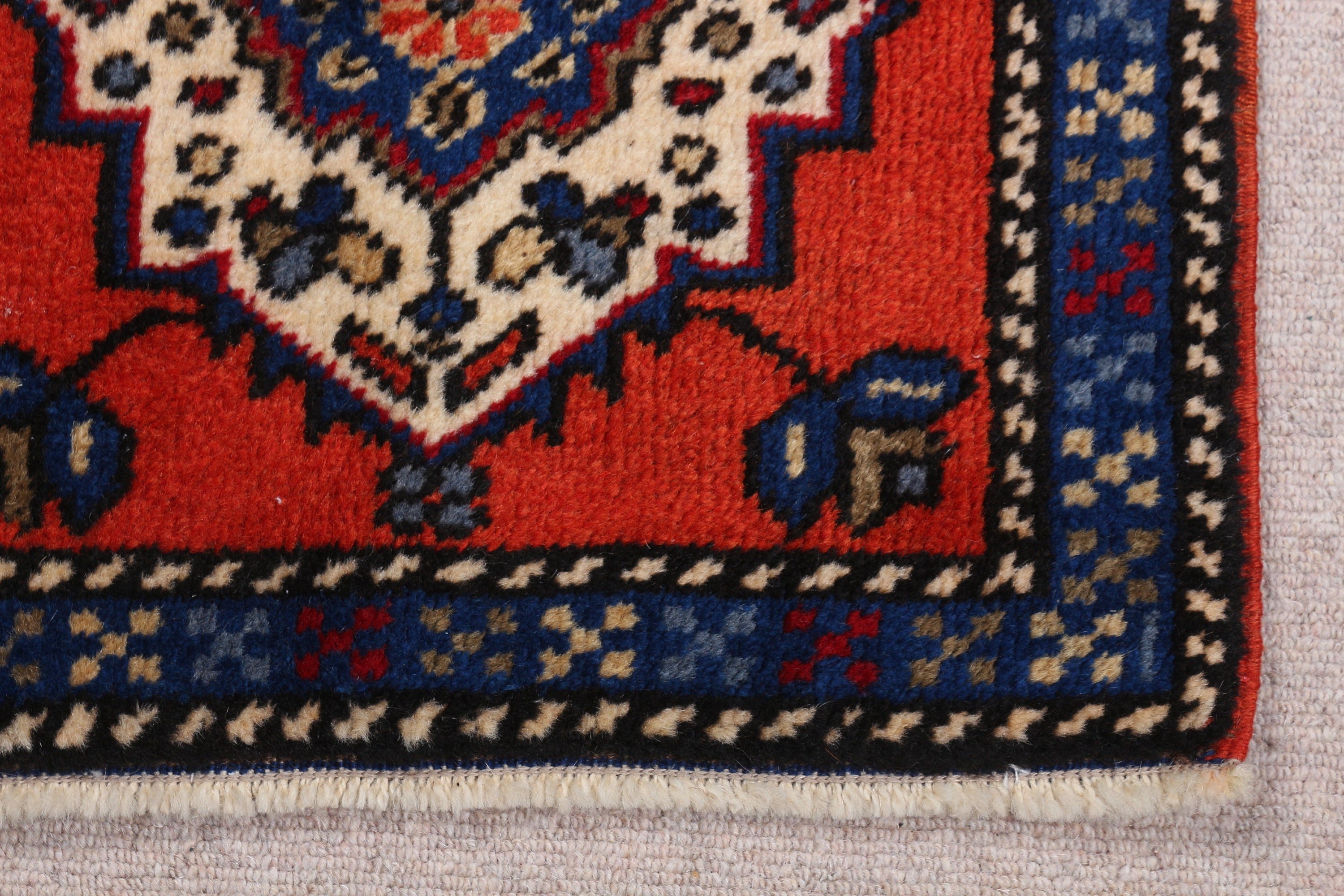 Oriental Rug, Kitchen Rugs, Turkish Rugs, 1.7x1.6 ft Small Rugs, Oushak Rug, Outdoor Rug, Car Mat Rugs, Vintage Rug, Orange Oushak Rug