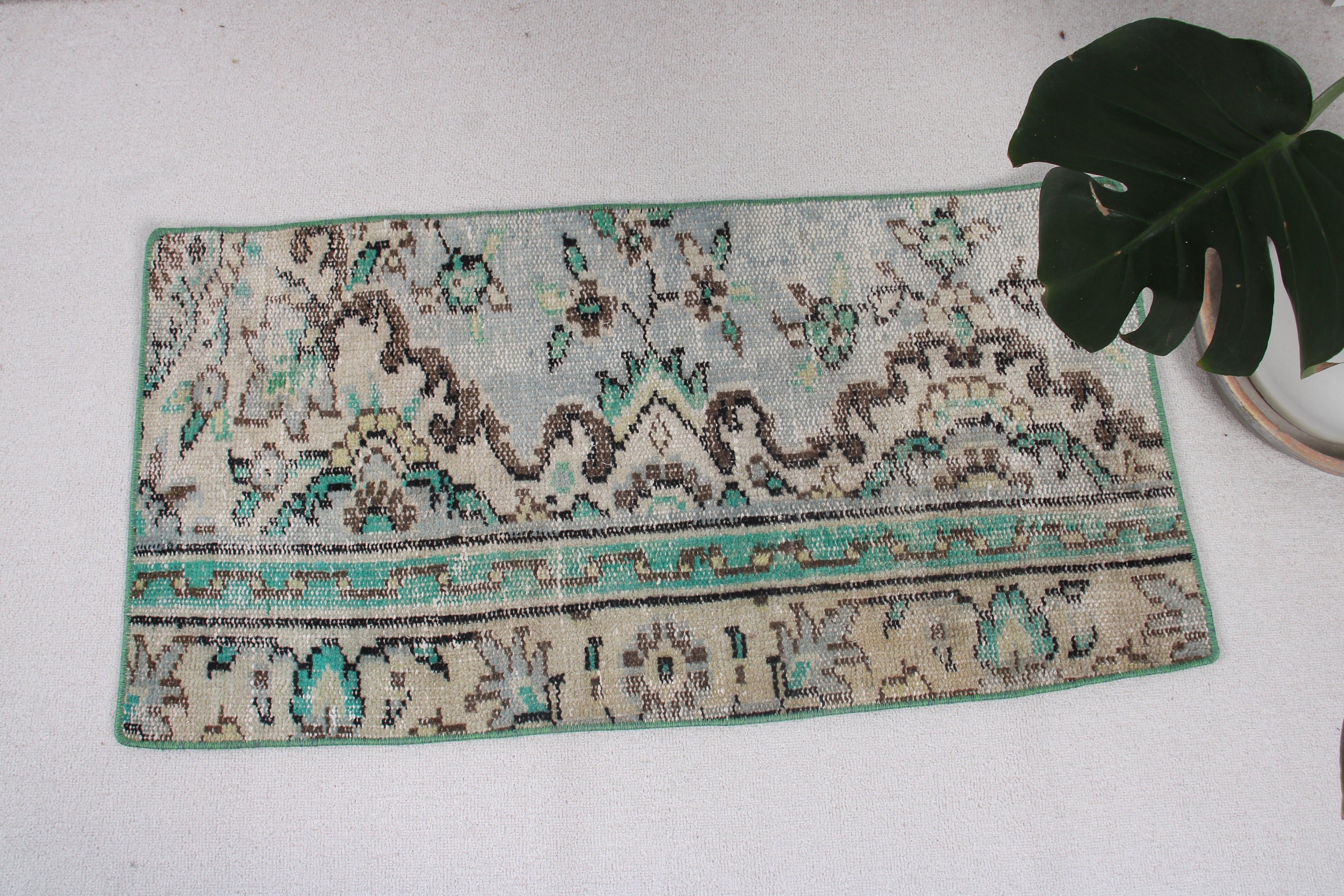 Yeşil Boho Halıları, Küçük Alan Halısı, Fas Halıları, 1,7x3,3 ft Küçük Halı, Açıklama Halıları, Türk Halısı, Lüks Halılar, Vintage Halı, Mutfak Halıları