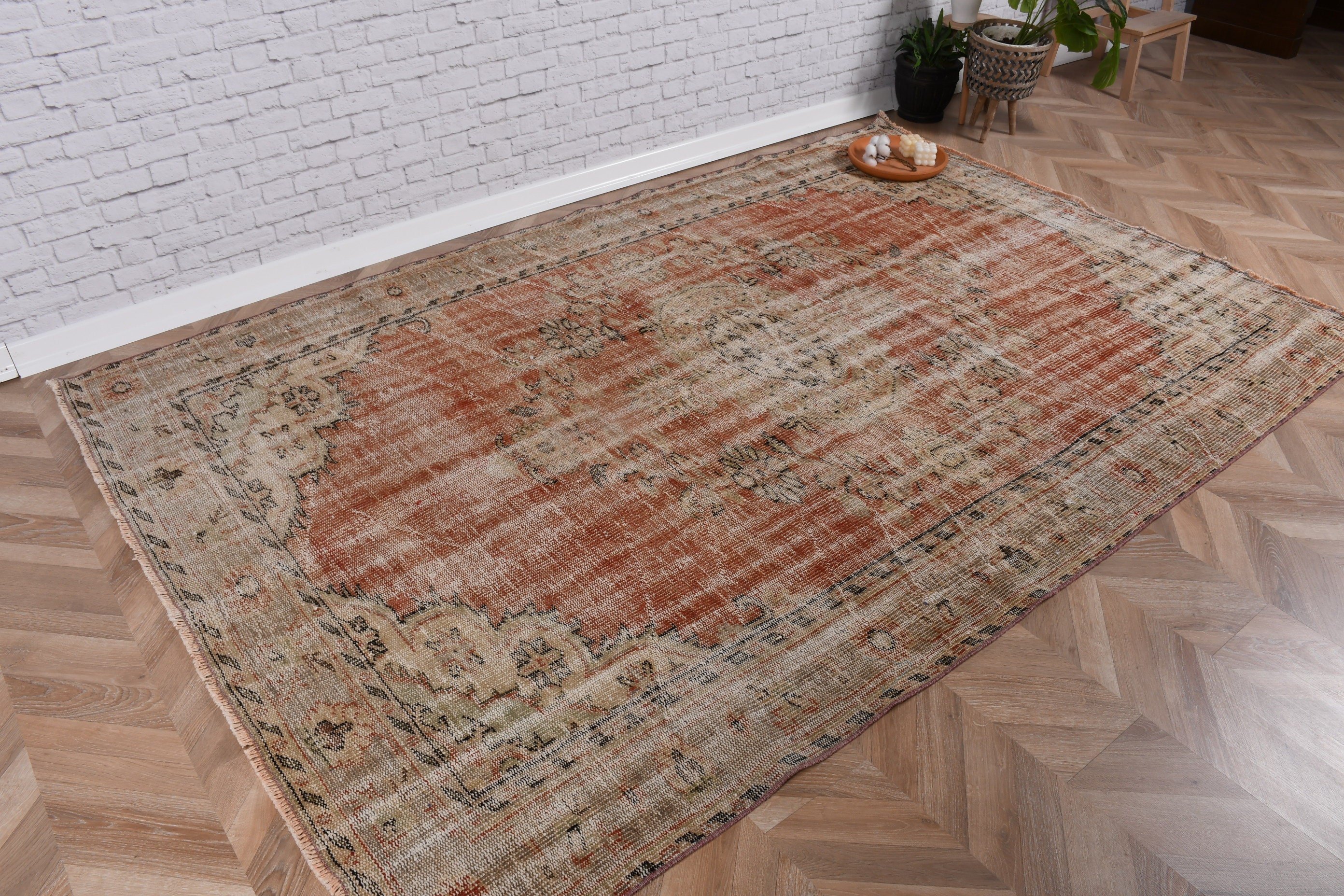 Turkish Rugs, 5.5x8.4 ft Large Rug, Moroccan Rugs, Living Room Rugs, Oriental Rugs, Red Modern Rugs, Vintage Rug, Large Vintage Rugs