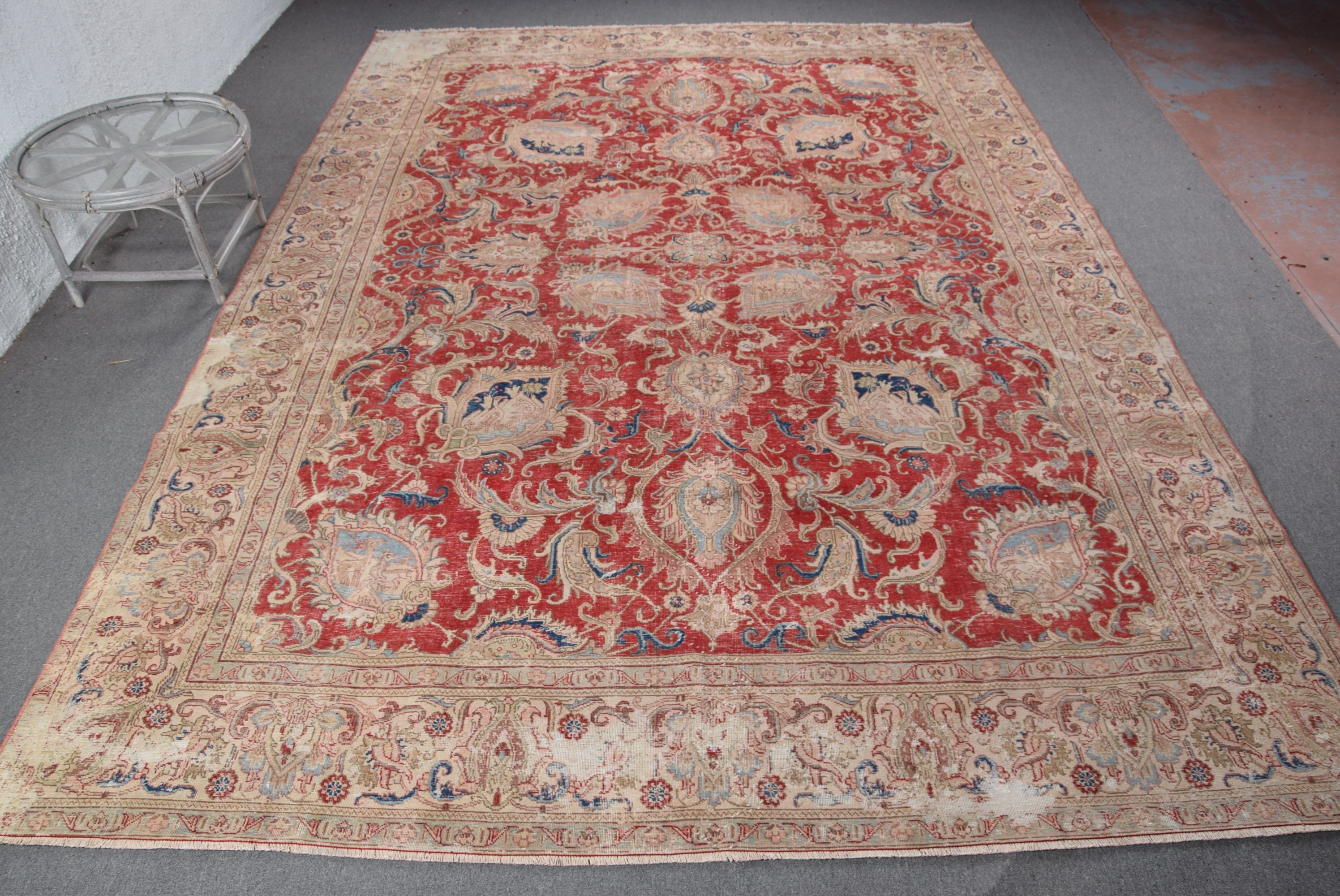 Anadolu Halısı, Salon Halısı, Yer Halısı, Vintage Halı, Türk Halısı, Yemek Odası Halıları, Kırmızı 9.4x13.4 ft Büyük Boy Halı, Türkiye Halıları