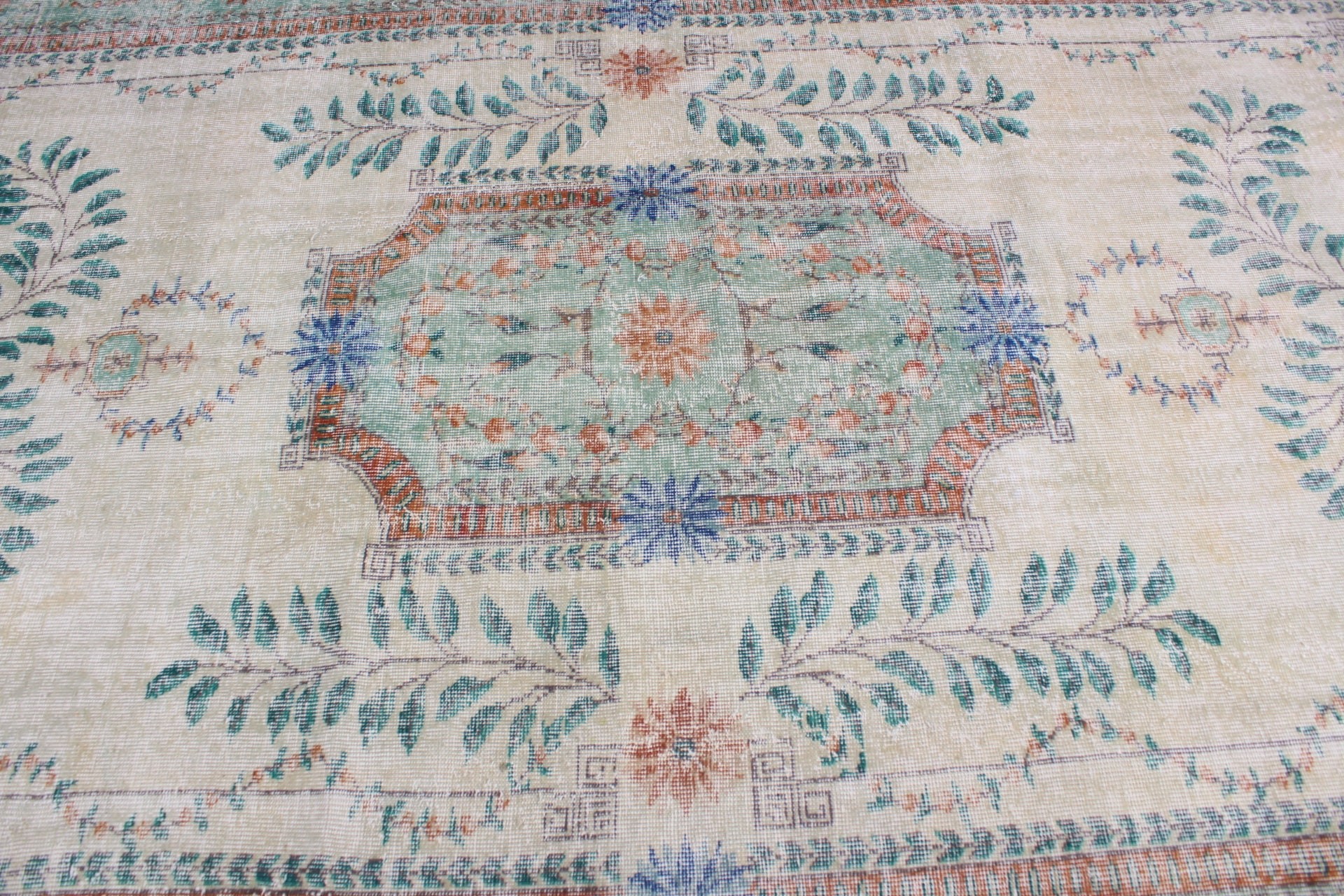 7.3x11.5 ft Oversize Rug, Turkish Rug, Antique Rug, Vintage Rugs, Green Floor Rug, Living Room Rugs, Anatolian Rugs, Cute Rug, Salon Rugs