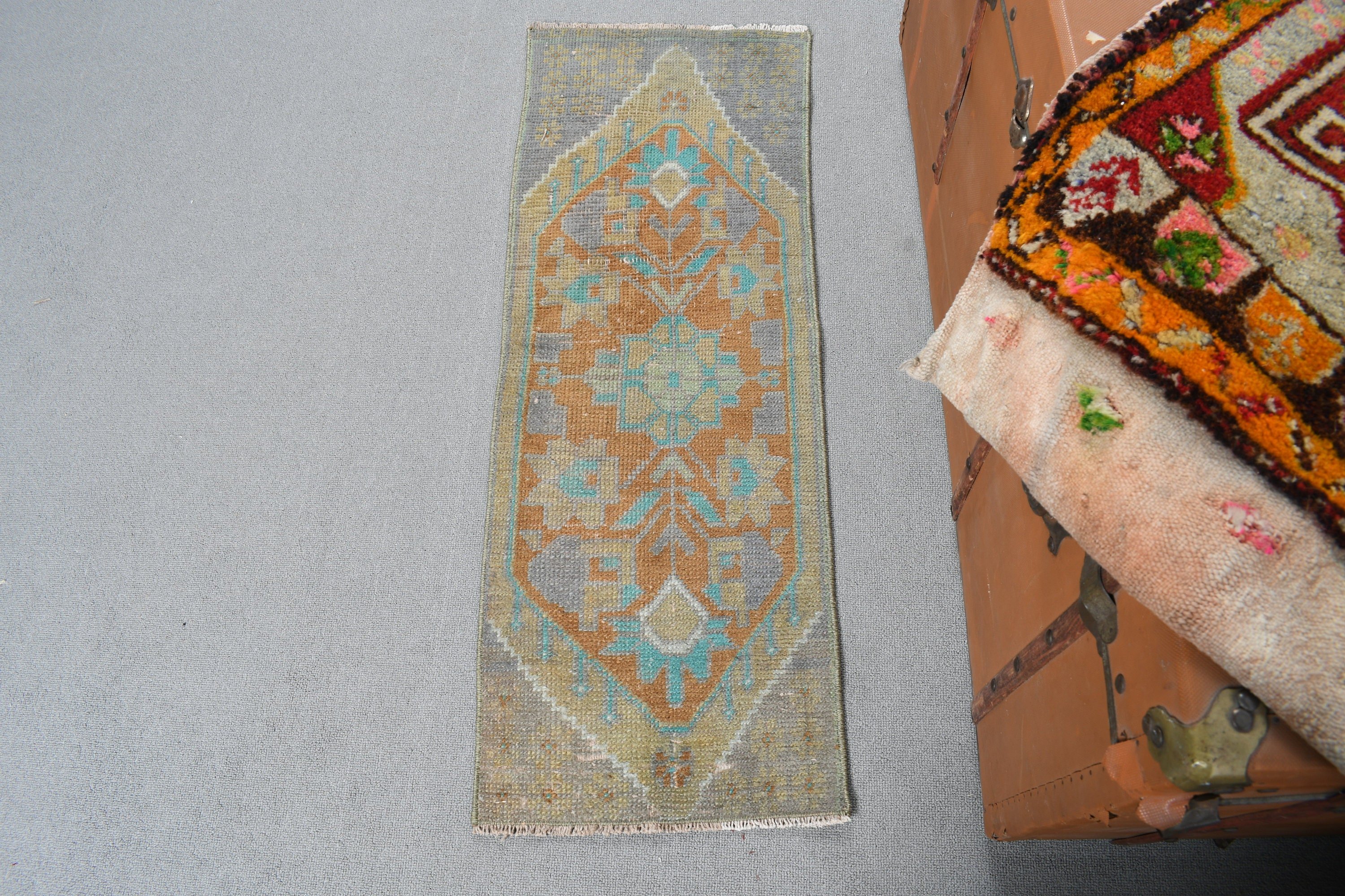 Türk Halıları, Kahverengi Anadolu Halıları, Vintage Halı, Oryantal Halılar, Mutfak Halıları, Banyo Halıları, Fas Halısı, Boho Halıları, 1.2x3.2 ft Küçük Halılar