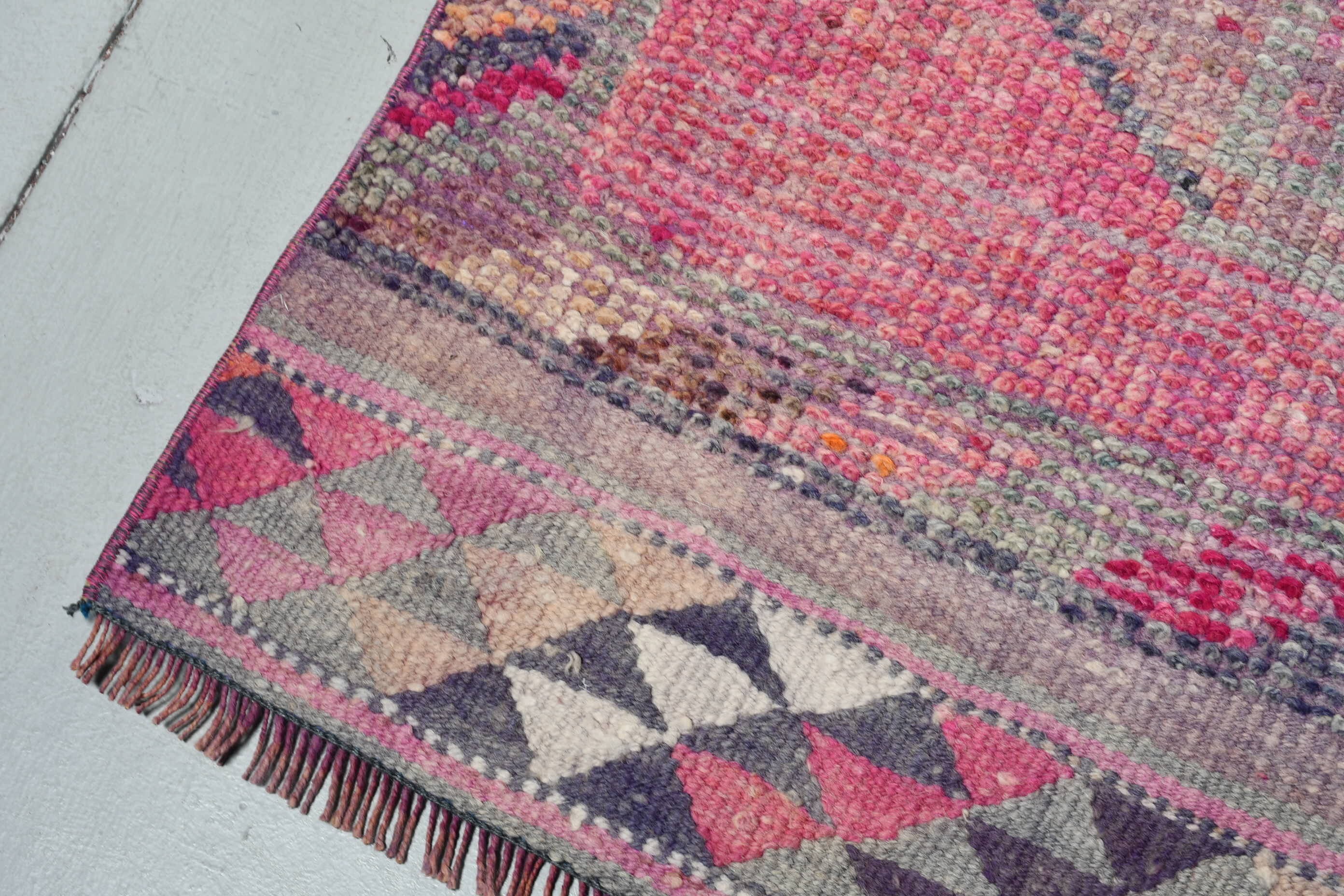 Kitchen Rug, Bedroom Rug, Turkish Rugs, Vintage Rugs, Rugs for Hallway, 2.7x10.2 ft Runner Rug, Oushak Rug, Hallway Rug, Pink Moroccan Rug