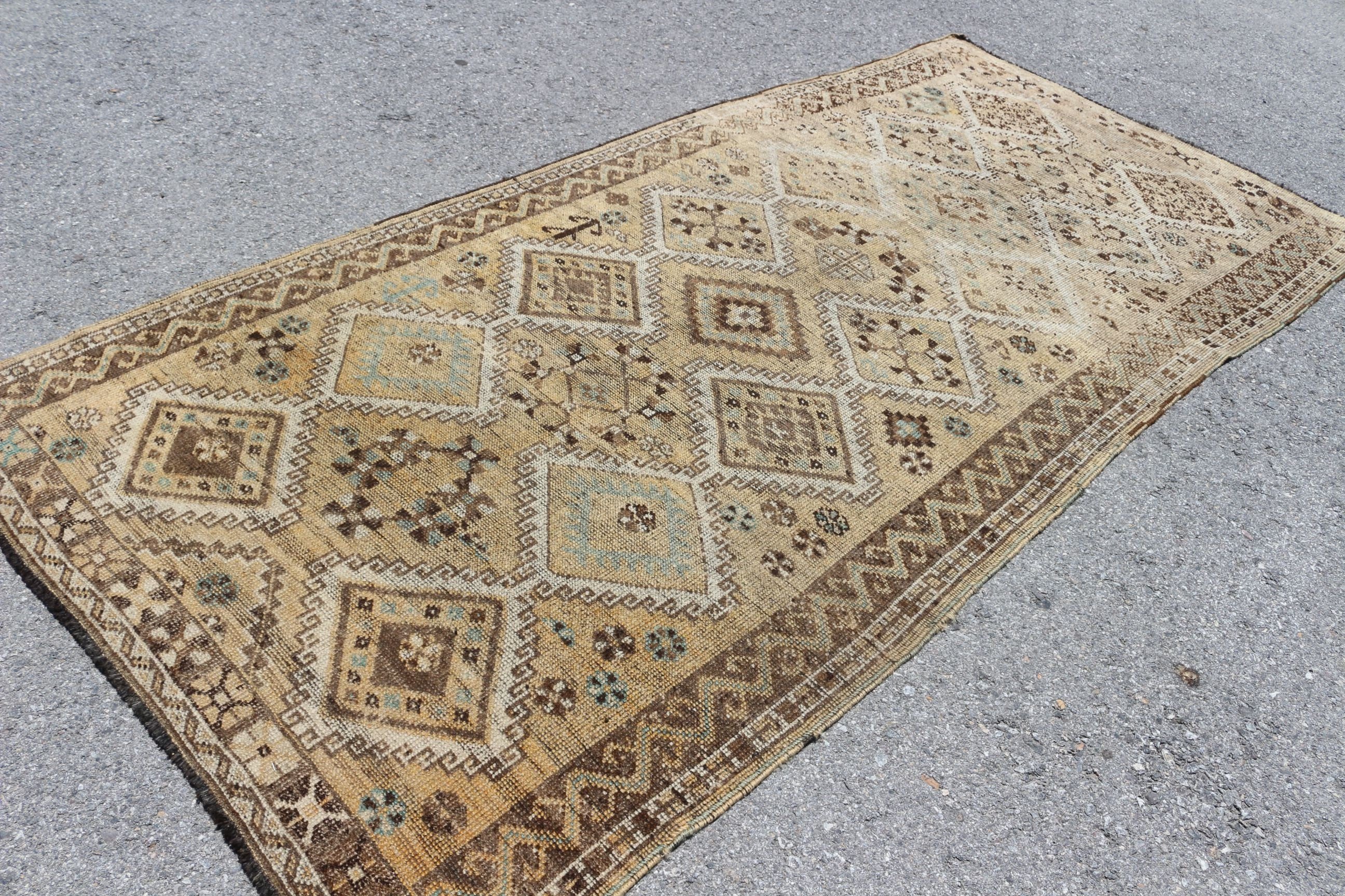 Cool Rugs, Beige Moroccan Rugs, Rugs for Salon, Salon Rugs, 4.5x9.8 ft Large Rugs, Vintage Rug, Dining Room Rug, Turkish Rug, Antique Rug