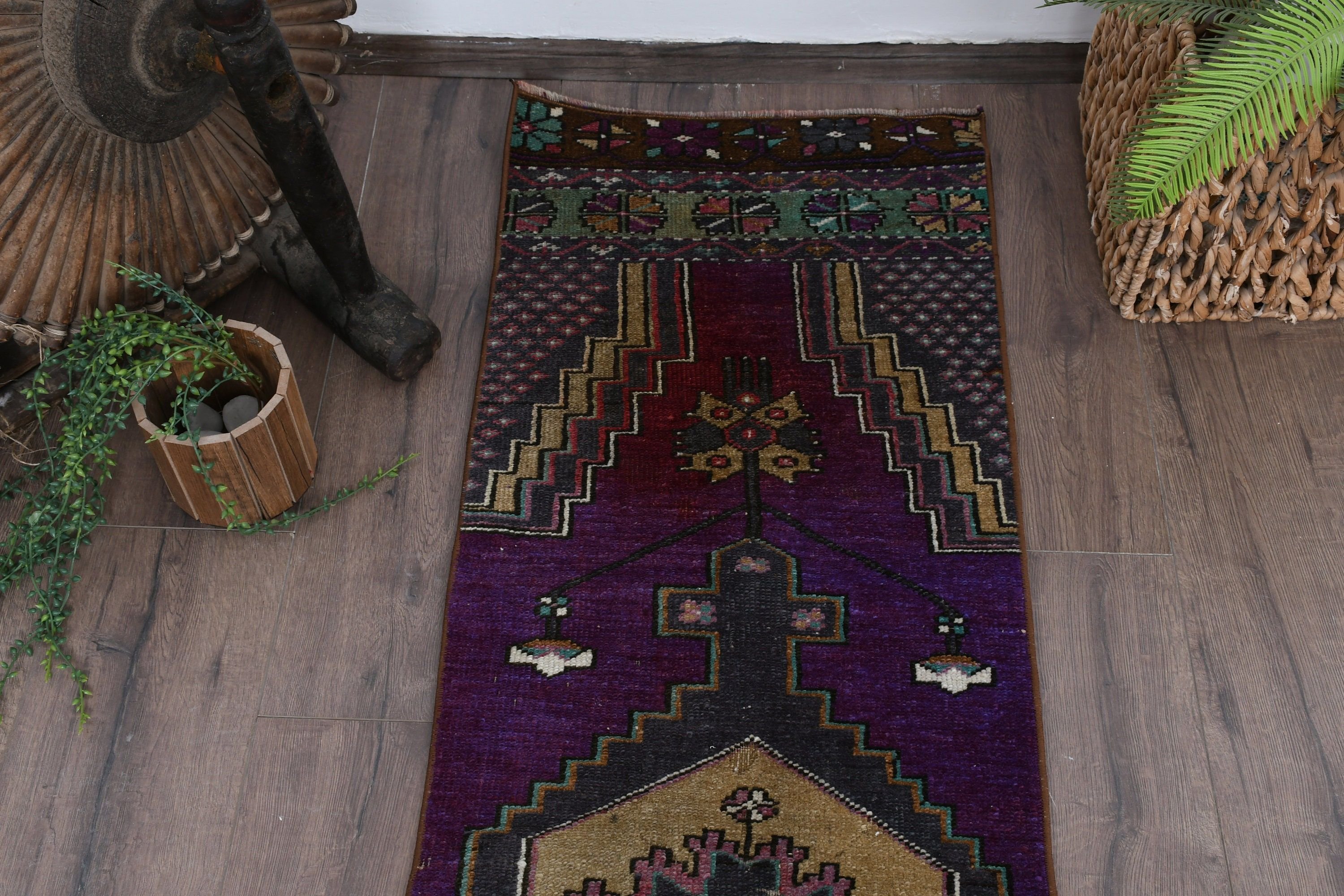 Gray Anatolian Rug, Anatolian Rug, Turkish Rug, 1.6x6.1 ft Runner Rugs, Old Rugs, Corridor Rugs, Rugs for Kitchen, Vintage Rug, Bedroom Rug