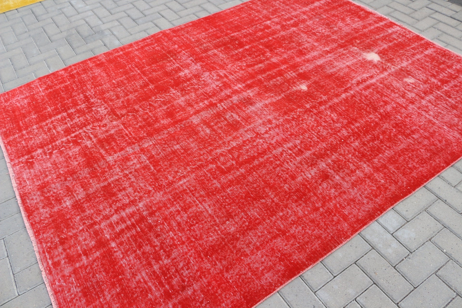 Red  6.4x8.5 ft Large Rug, Dining Room Rug, Rugs for Salon, Bedroom Rugs, Oushak Rug, Salon Rugs, Vintage Rug, Turkish Rug