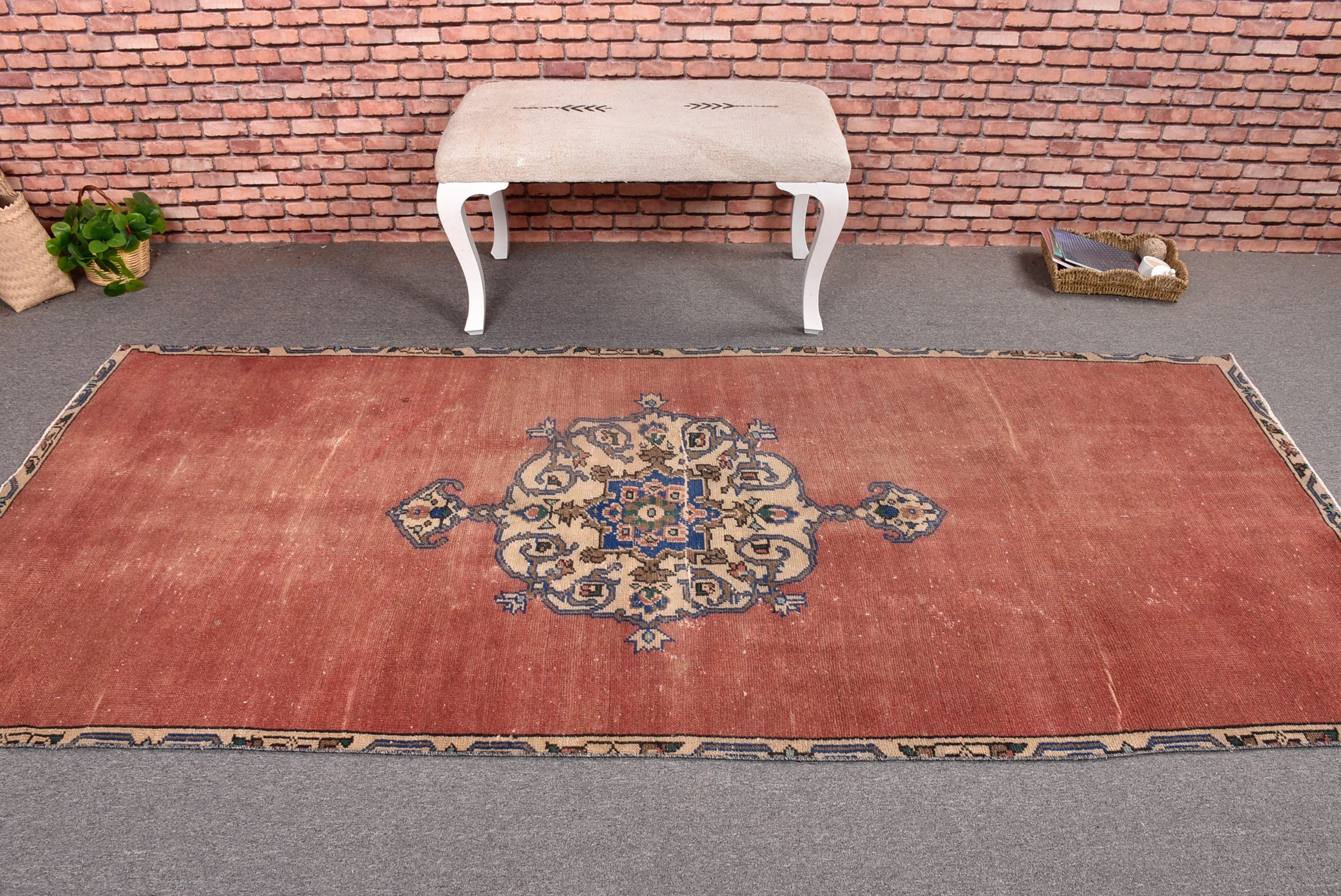 Boho Bölge Halıları, Çocuk Halıları, Yer Halıları, Modern Halılar, Türk Halıları, Kırmızı Düz ​​Dokuma Halı, Vintage Halı, Yatak Odası Halısı, 3,8x8,8 ft Alan Halısı