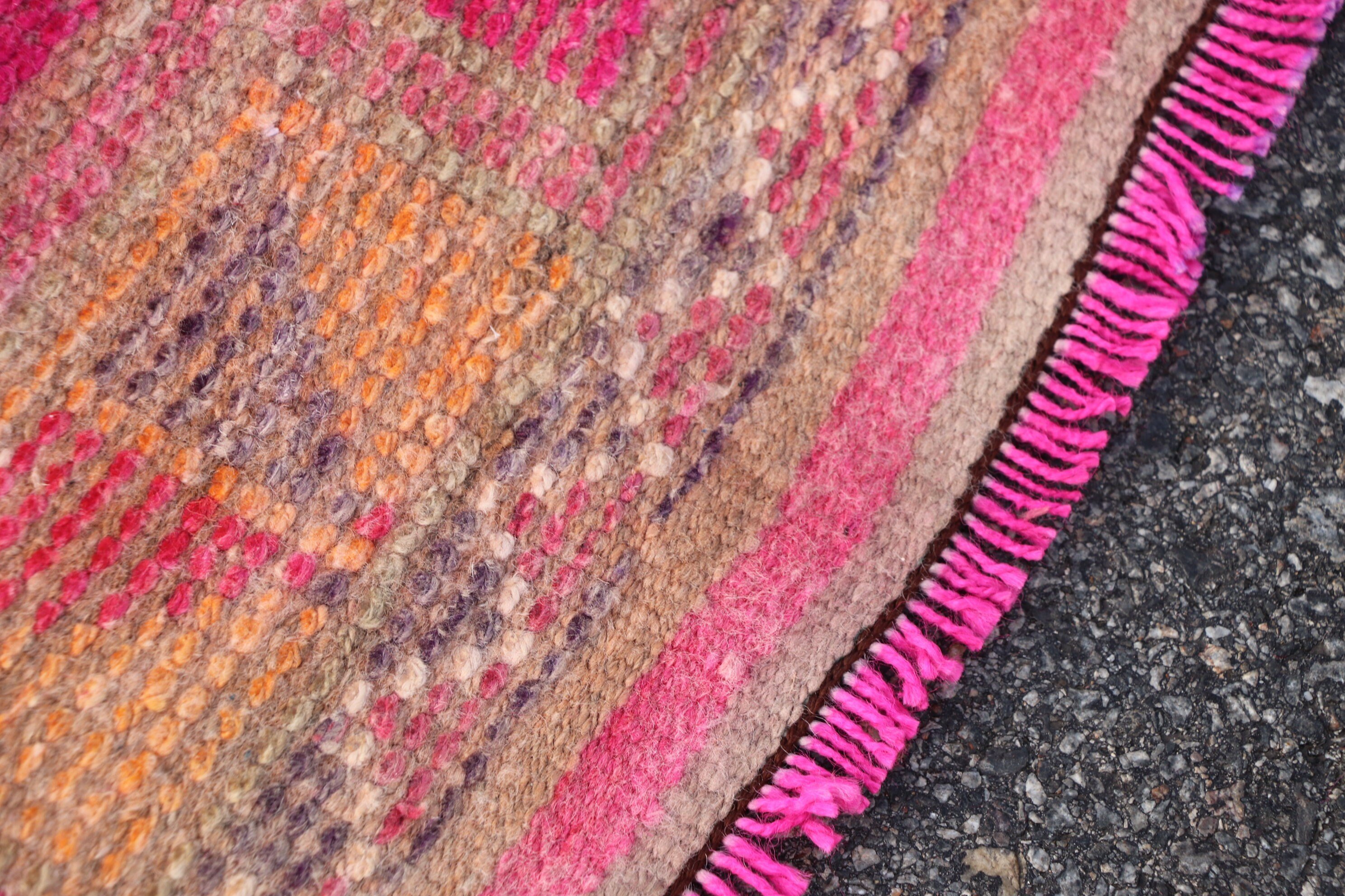 Rugs for Hallway, Pink Oriental Rugs, Vintage Rug, Antique Rug, Art Rugs, Turkish Rug, 3.1x12.5 ft Runner Rugs, Stair Rug