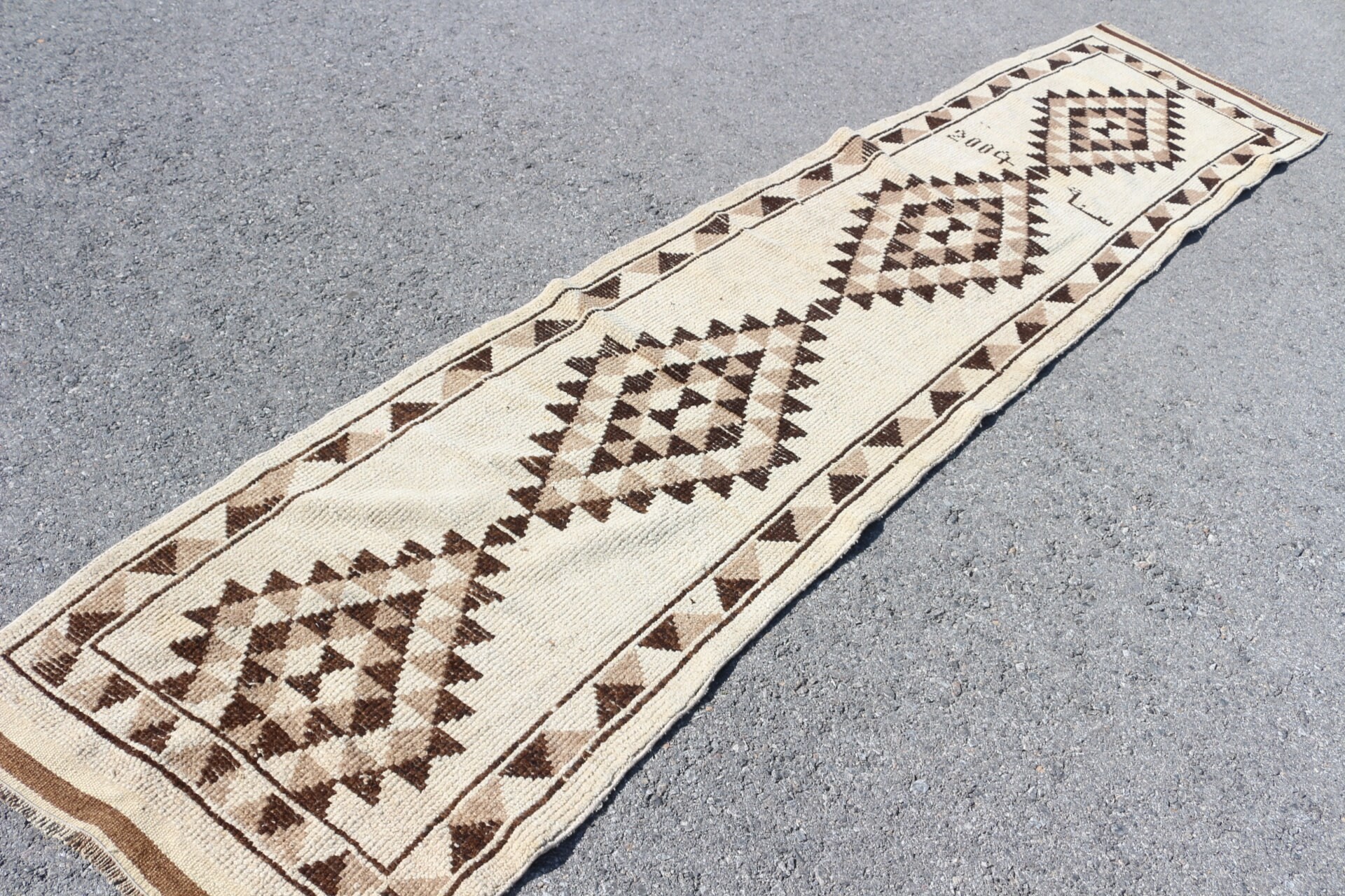 Bedroom Rugs, Stair Rugs, Floor Rugs, 2.6x11.6 ft Runner Rug, Vintage Rug, Beige Home Decor Rugs, Corridor Rug, Turkish Rug, Natural Rug