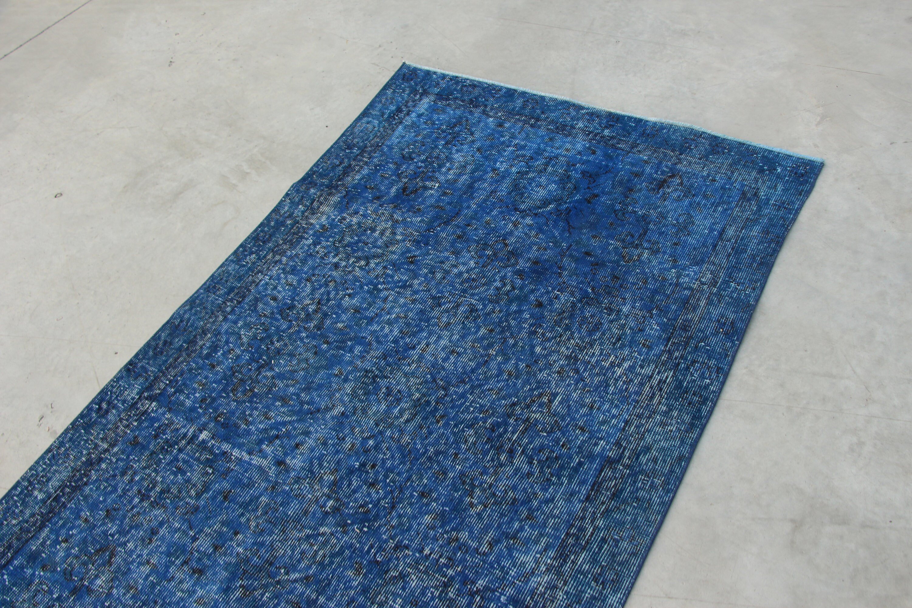 Turkish Rug, Rugs for Kitchen, Blue Moroccan Rug, Kitchen Rug, Antique Rugs, 3.6x6.6 ft Accent Rugs, Cool Rug, Nursery Rugs, Vintage Rug