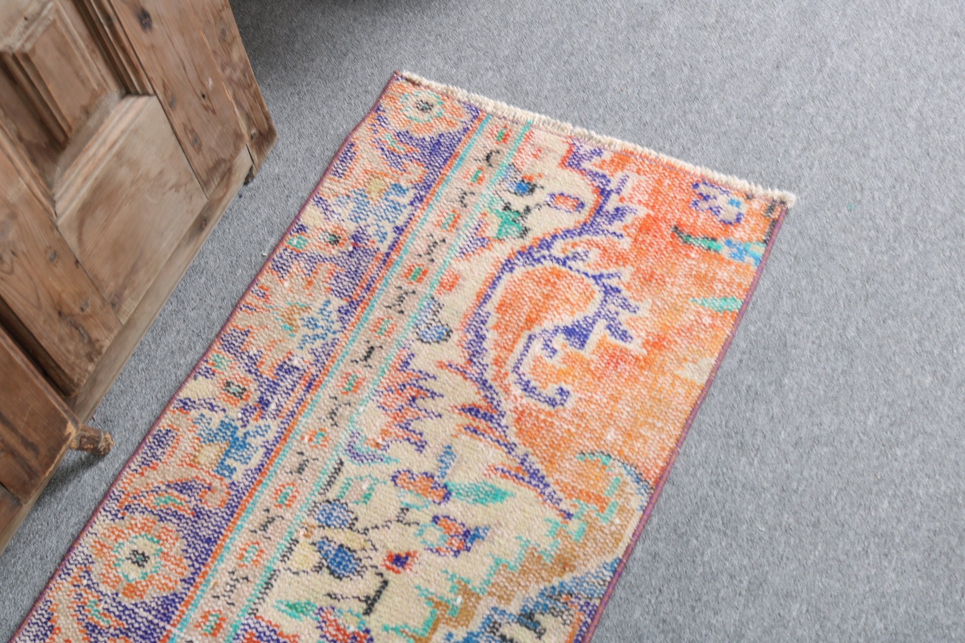 Door Mat Rugs, Antique Rug, Turkish Rug, Car Mat Rugs, Boho Rug, Orange Antique Rugs, Vintage Rug, 1.6x3.2 ft Small Rugs, Anatolian Rugs