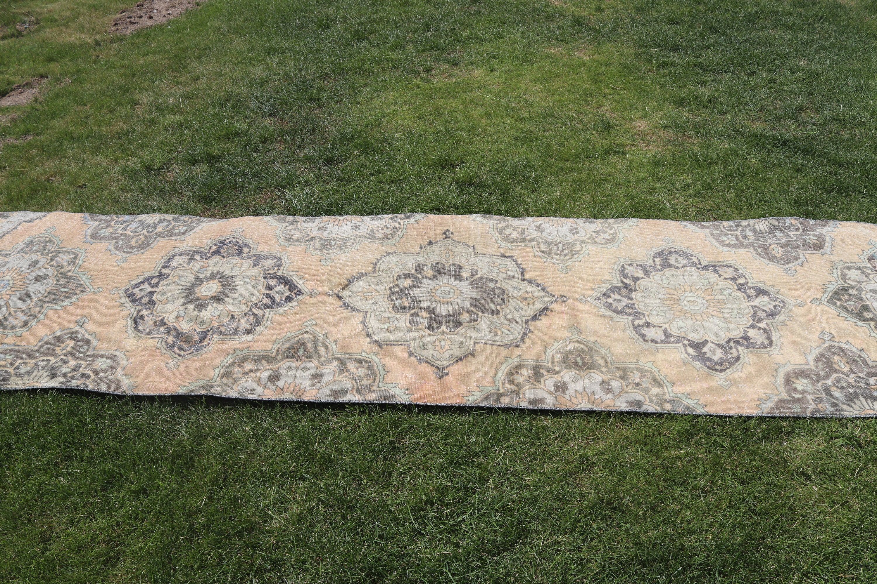 Vintage Halılar, Düz Dokuma Halı, Turuncu Modern Halılar, 3x12,5 ft Yolluk Halıları, Koridor Halıları, Beni Ourain Yolluk Halısı, Türk Halısı, Mutfak Halısı