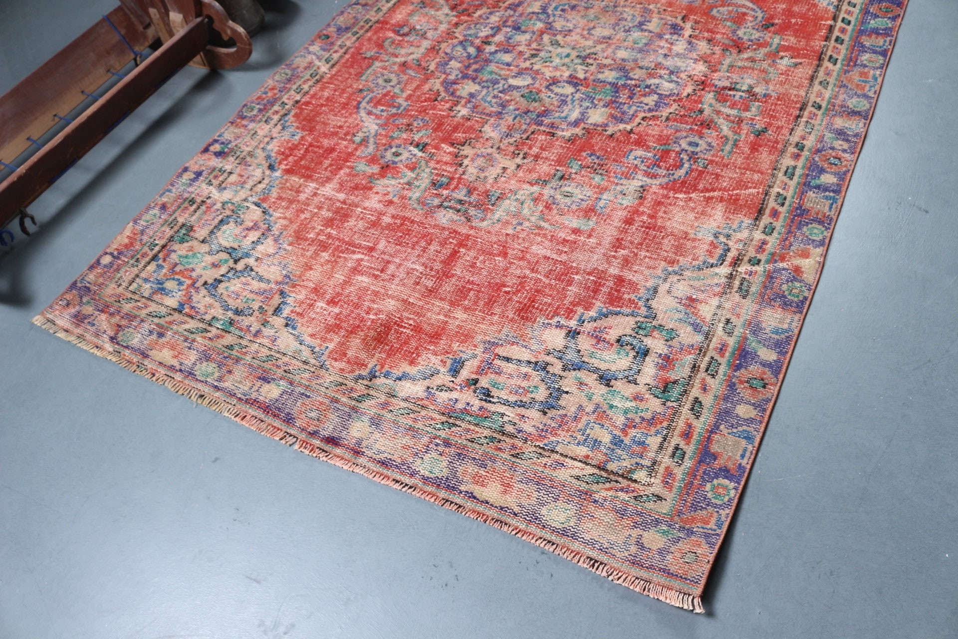 Anatolian Rug, Vintage Rugs, 5.1x7.9 ft Large Rug, Salon Rug, Rugs for Bedroom, Cool Rug, Red Antique Rug, Bedroom Rug, Turkish Rug