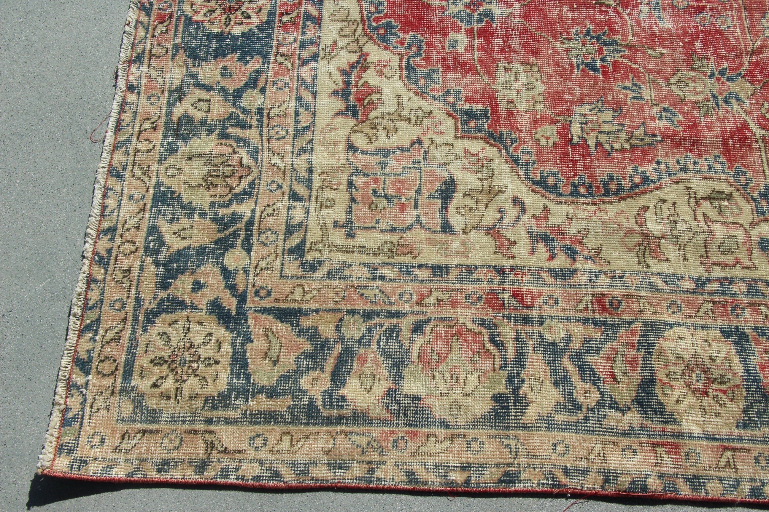 7.4x10.5 ft Büyük Boy Halı, Boho Halı, Türk Halıları, Lüks Halılar, Vintage Halılar, Havalı Halılar, Kırmızı Oryantal Halılar, Salon Halıları, Büyük Boy Türk Halısı