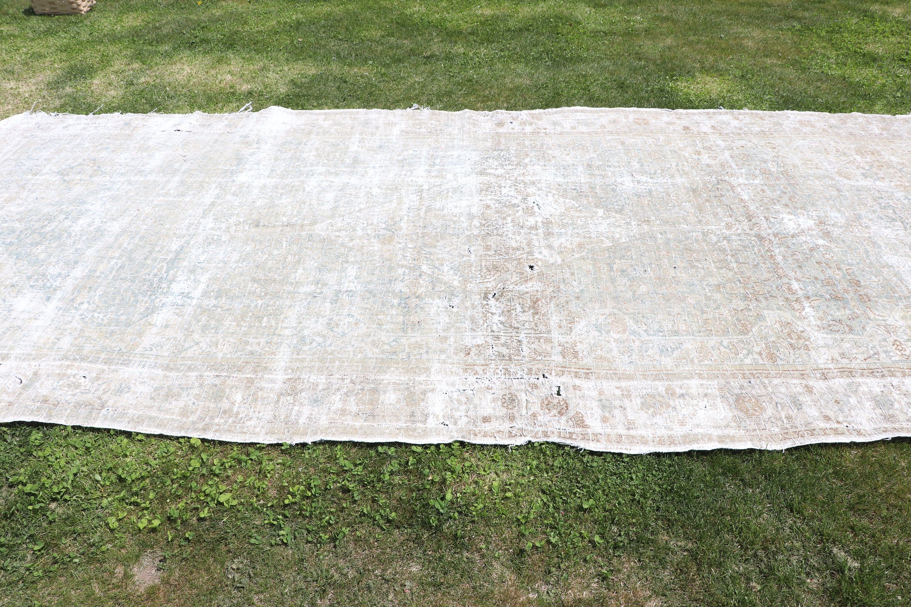 Neutral Rugs, Vintage Rugs, Living Room Rug, 6.6x15.5 ft Oversize Rug, Oushak Rug, Turkish Rug, Oversize Vintage Rug, Bronze Antique Rug