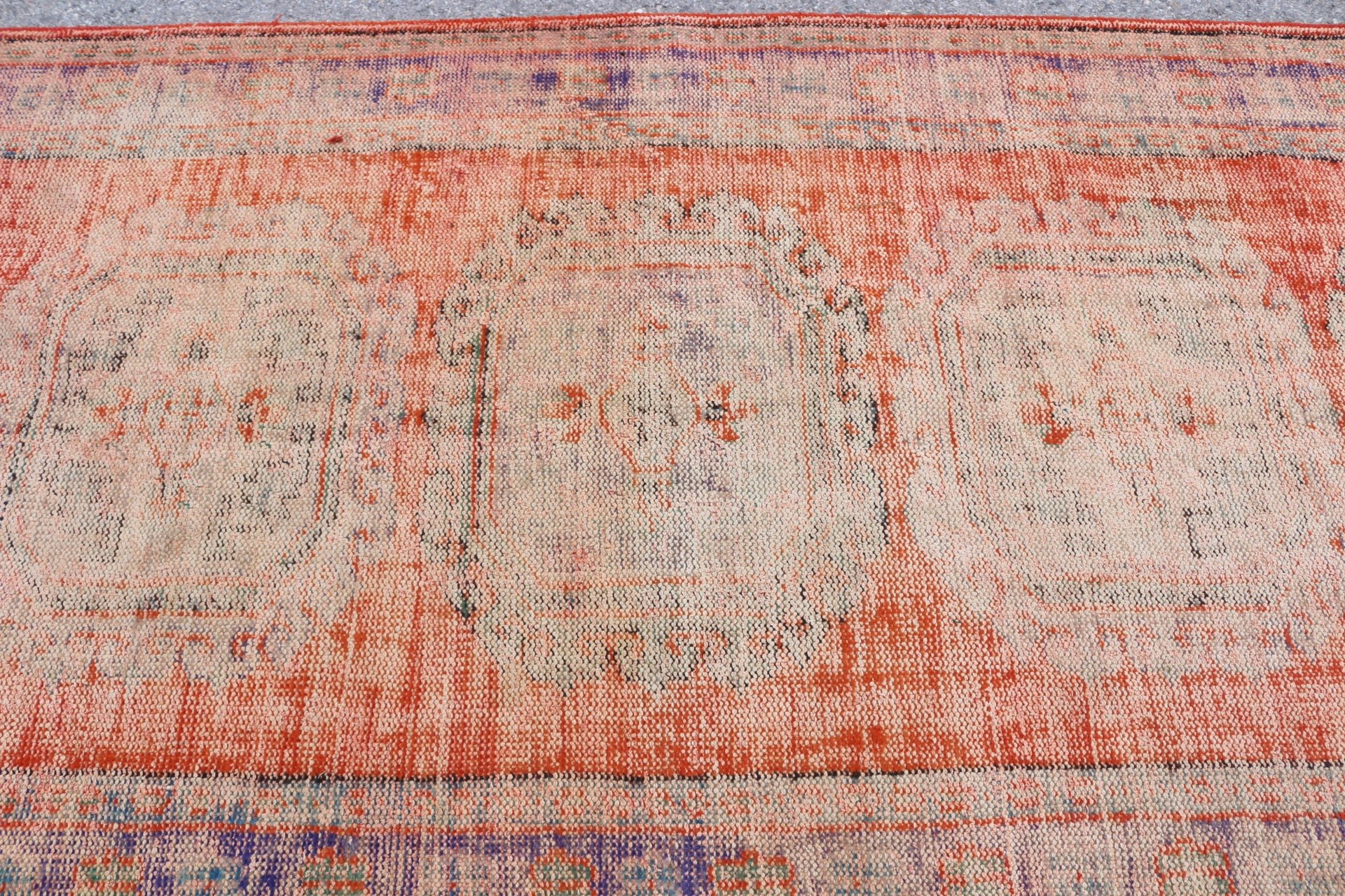 Bedroom Rug, Turkish Rugs, Living Room Rug, Vintage Rug, Kitchen Rug, Old Rugs, Orange  4.5x10.7 ft Large Rug