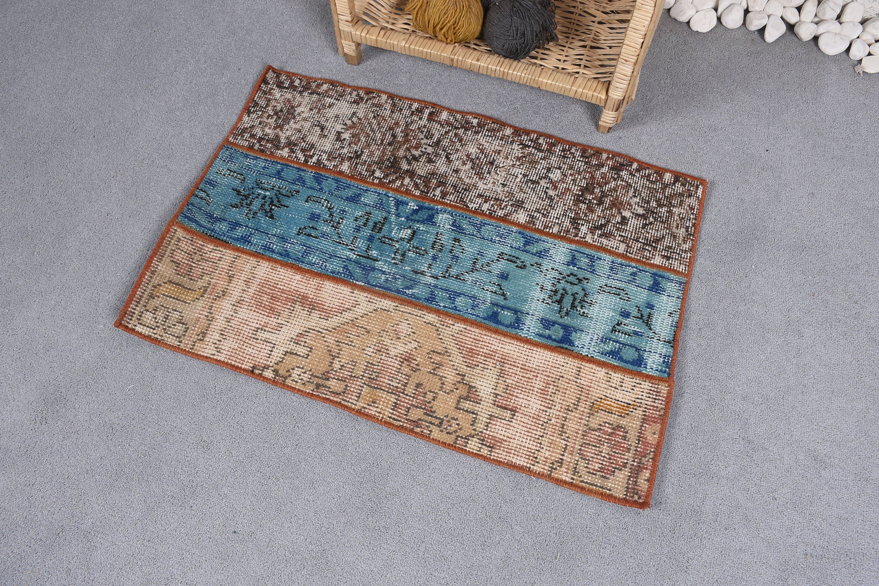 Car Mat Rug, Blue Home Decor Rug, Entry Rug, Floor Rug, Rugs for Bedroom, Vintage Rug, Anatolian Rug, 1.8x2.6 ft Small Rugs, Turkish Rug