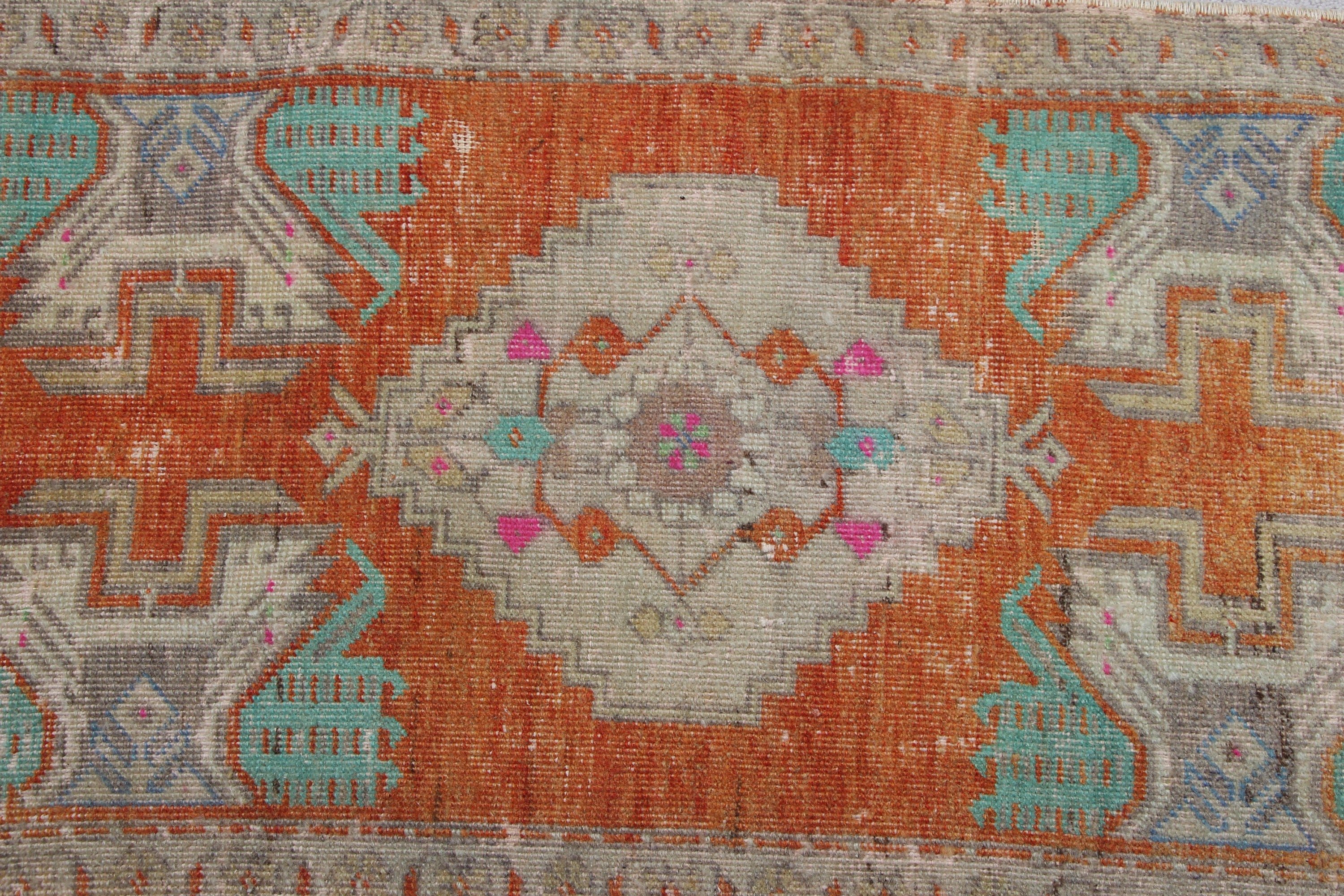 Bath Rug, Rugs for Bath, Oushak Rug, Vintage Rug, Dorm Rug, 1.6x2.9 ft Small Rug, Orange Oriental Rugs, Bedroom Rugs, Turkish Rug, Wool Rug