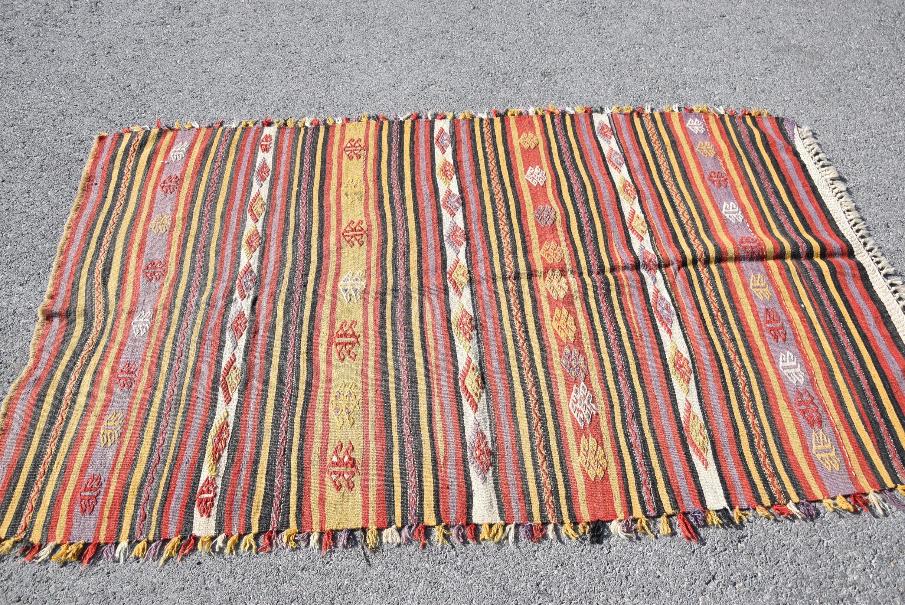 Türk Halısı, Kırmızı Fas Halıları, Yün Halılar, Vintage Halılar, Kilim, Antika Halı, Yemek Odası Halısı, Pastel Halı, 3,9x6,6 ft Alan Halısı, İç Mekan Halısı