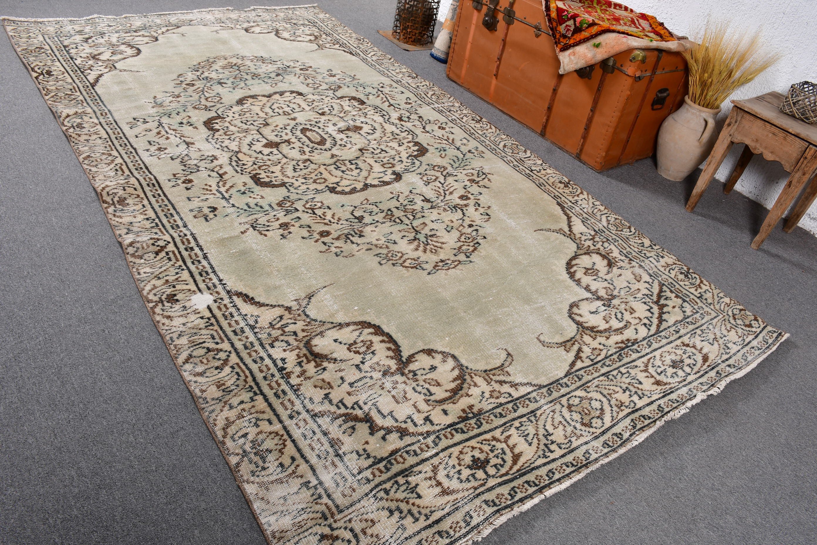 Beige Cool Rugs, Living Room Rugs, Oushak Rug, Office Rug, Vintage Rugs, Turkish Rugs, Dining Room Rug, Cool Rugs, 5.3x9.8 ft Large Rug