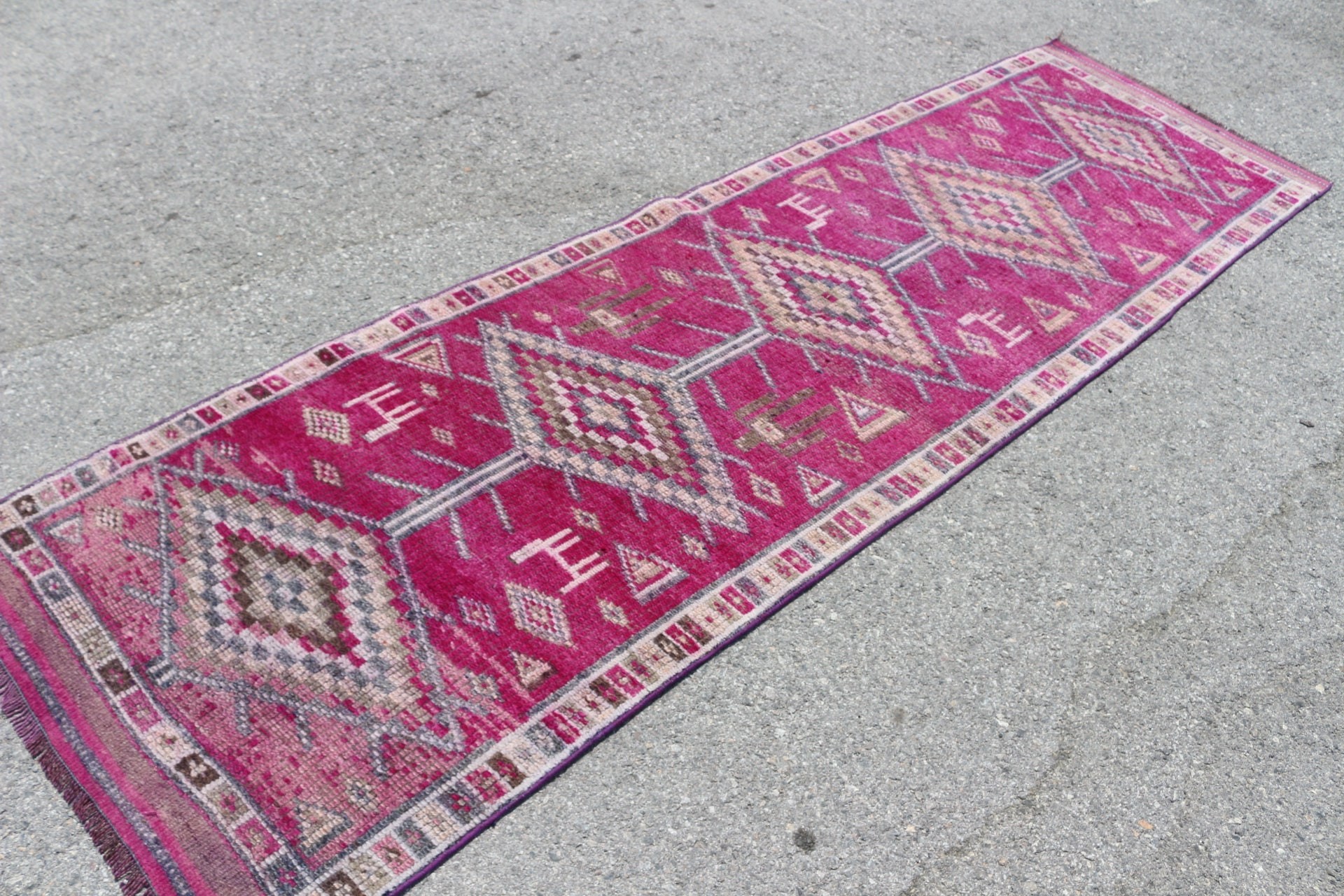 Hallway Rug, Turkish Rugs, 2.9x9.5 ft Runner Rug, Vintage Rugs, Bedroom Rugs, Kitchen Rug, Antique Rug, Purple Bedroom Rug, Rugs for Stair