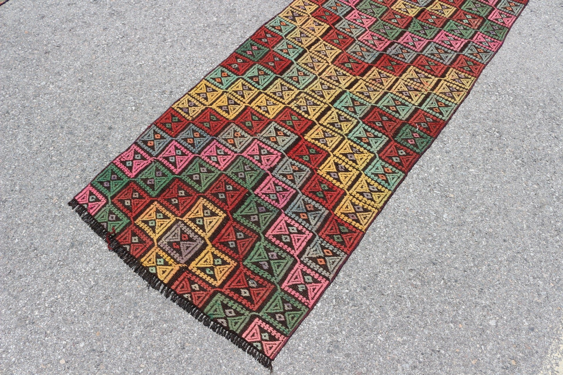 79x237 cm Yolluk Kilim, Nostaljik Kilim, Sarı Fas Kilim, Merdiven Kilim, Yolluk Kilim, Koridor Kilim, Mutfak Kilim, Uşak Kilim