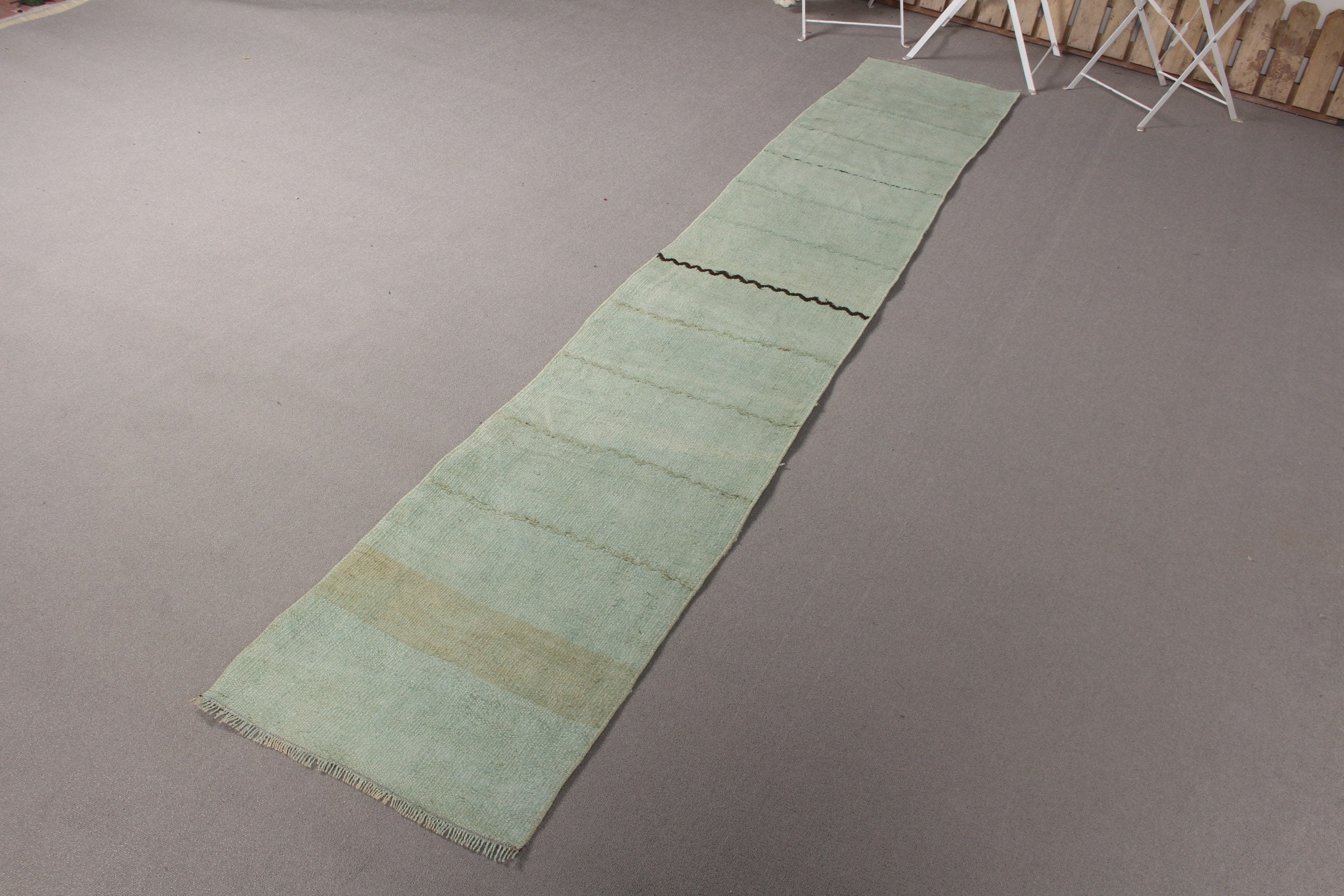 Hallway Rugs, Moroccan Rug, Vintage Rug, Eclectic Rugs, Green Kitchen Rugs, Floor Rug, Turkish Rugs, Corridor Rugs, 1.7x10.2 ft Runner Rug