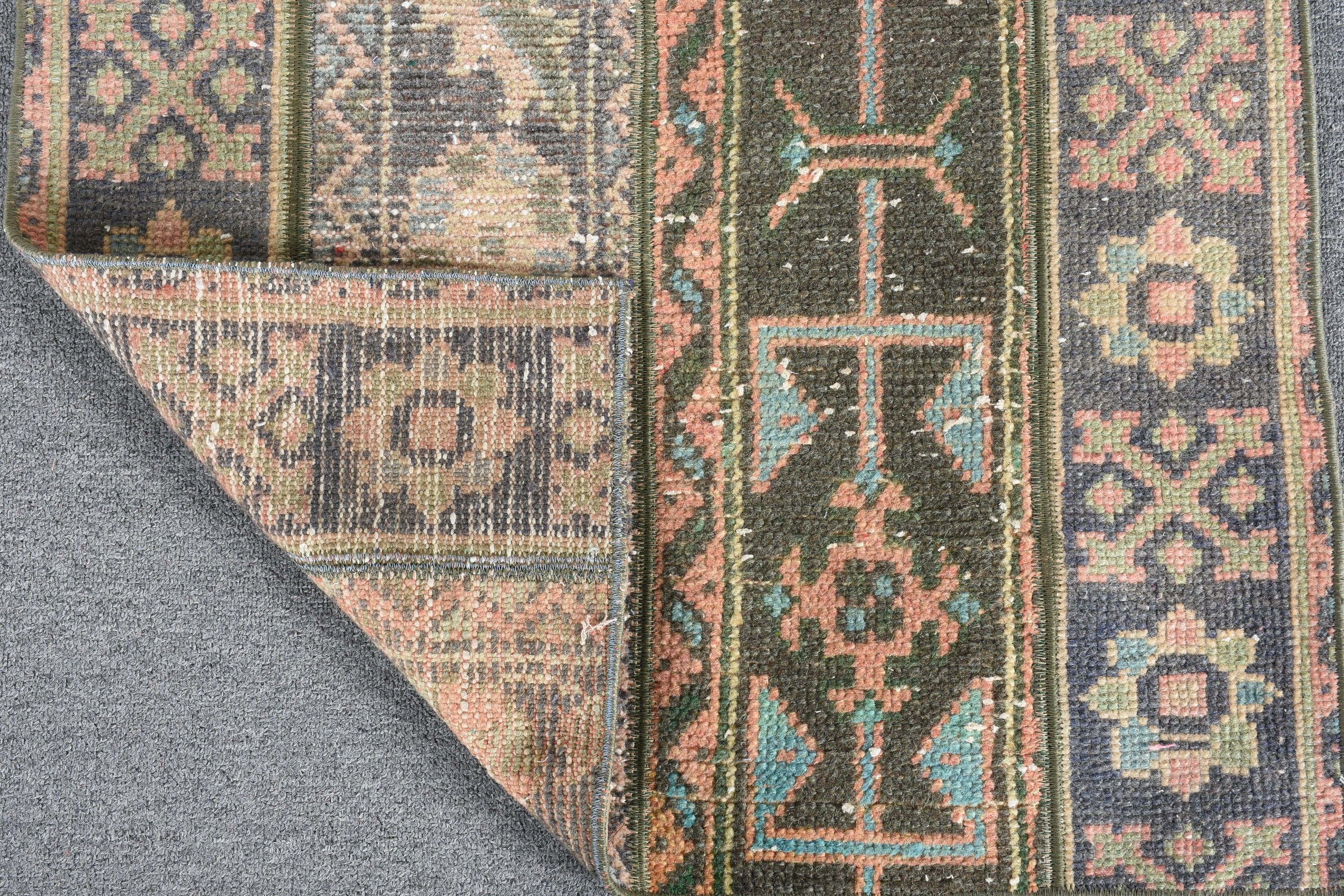 Old Rugs, 2.3x3.1 ft Small Rugs, Oushak Rug, Vintage Rugs, Bath Rug, Car Mat Rug, Oriental Rugs, Turkish Rugs, Green Anatolian Rug