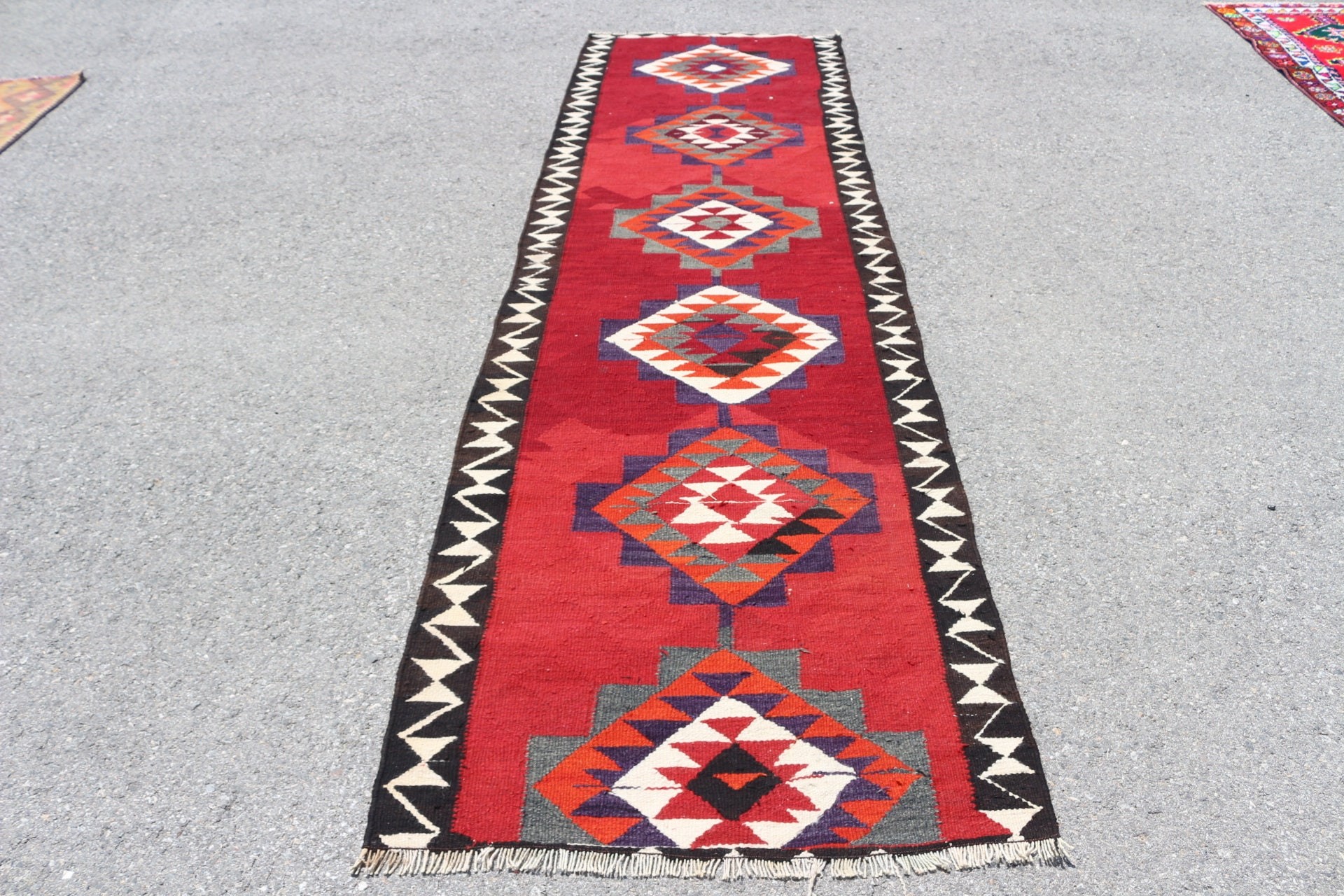 Moroccan Rugs, Vintage Rugs, Kitchen Rug, 3.1x11 ft Runner Rug, Turkish Rug, Hallway Rug, Stair Rugs, Red Anatolian Rugs, Rugs for Kitchen