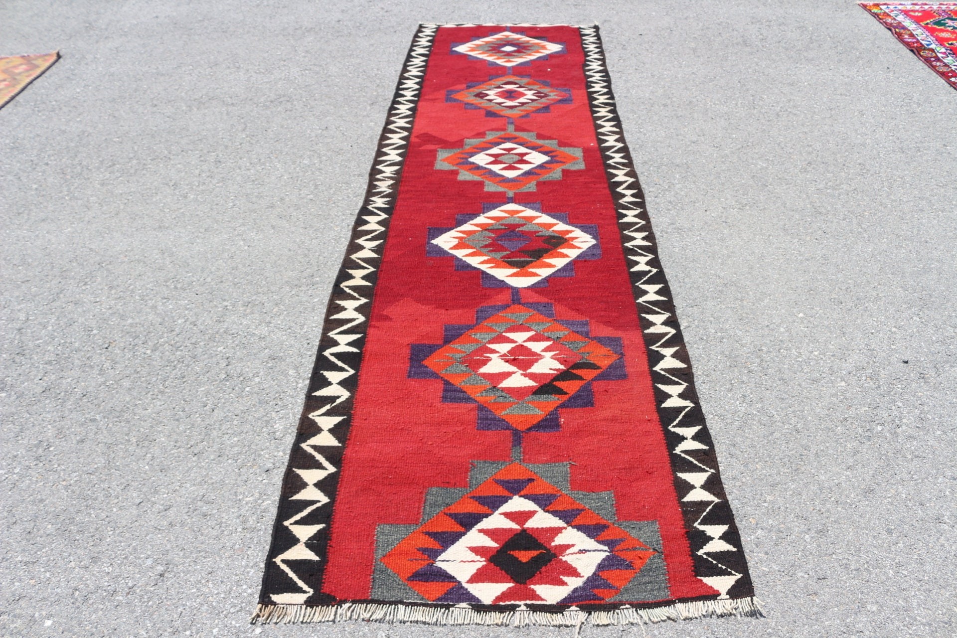 Fas Halıları, Vintage Halılar, Mutfak Halısı, 3.1x11 ft Yolluk Halısı, Türk Halısı, Koridor Halısı, Merdiven Halıları, Kırmızı Anadolu Halıları, Mutfak Halıları