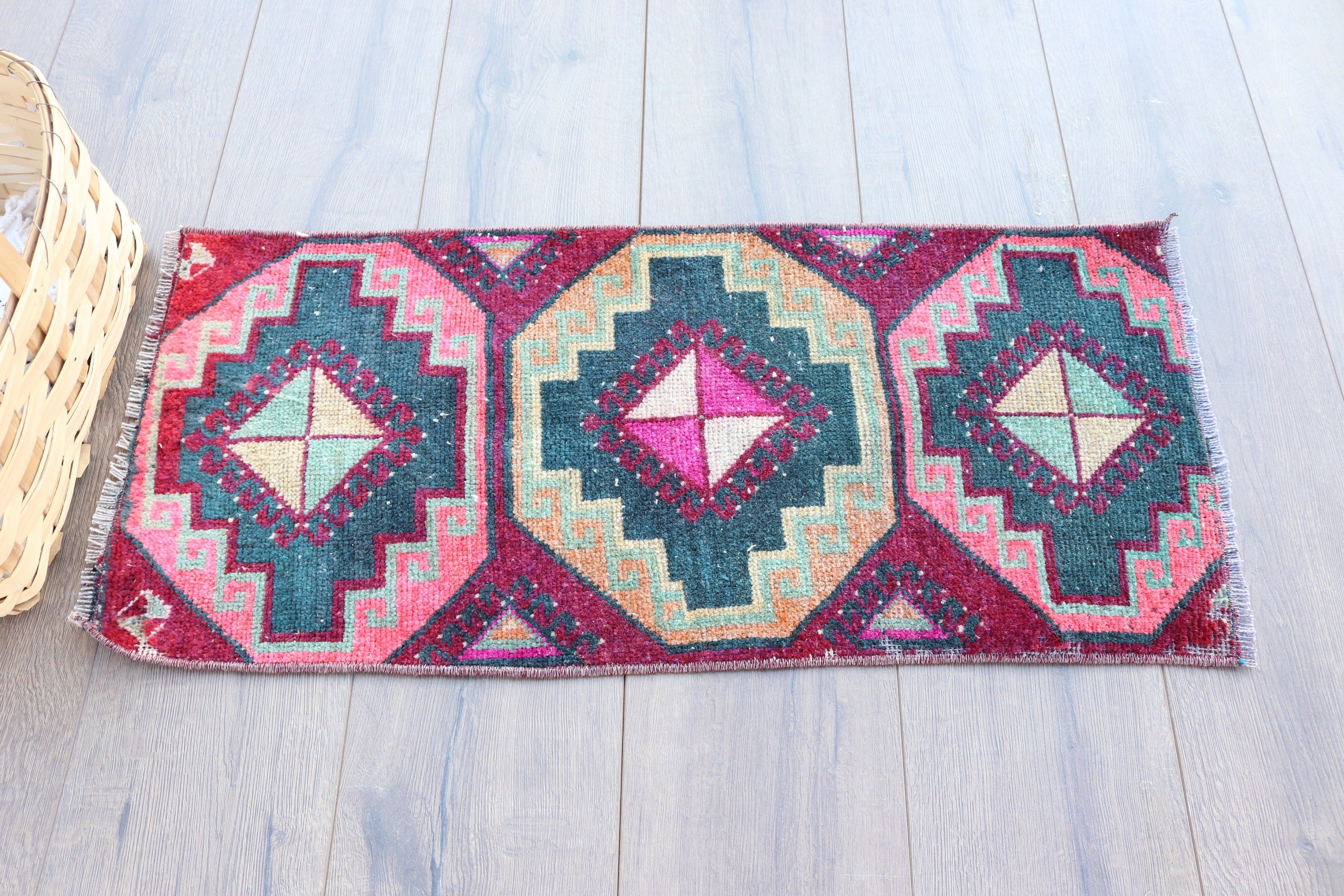 Vintage Rug, Turkish Rug, Boho Rug, Purple Antique Rugs, Statement Rugs, Car Mat Rugs, 1.2x2.7 ft Small Rugs, Small Vintage Rug, Exotic Rug