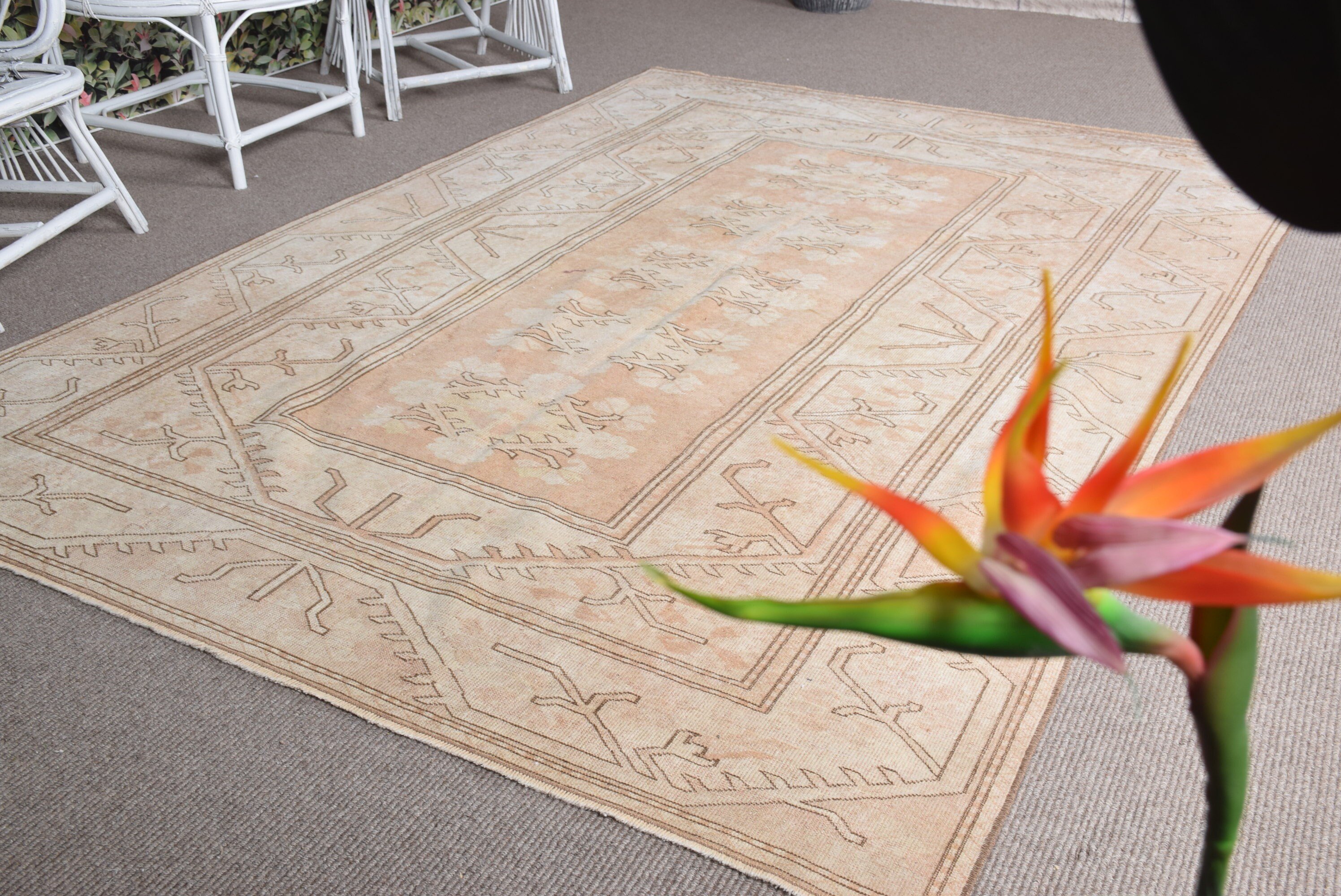 6.2x9.2 ft Large Rugs, Brown Antique Rugs, Living Room Rug, Moroccan Rugs, Home Decor Rug, Dining Room Rug, Vintage Rug, Turkish Rug