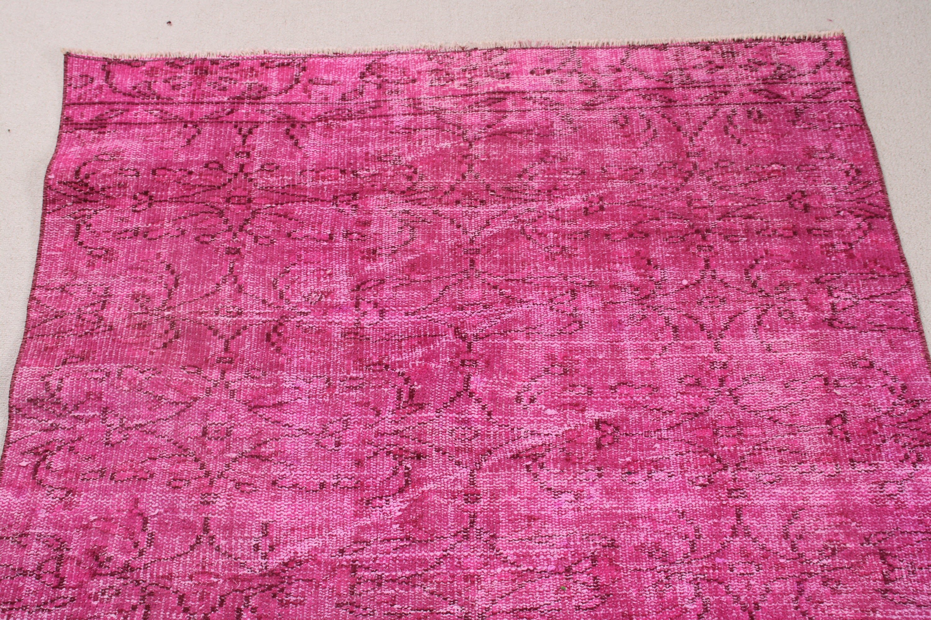 Handwoven Rugs, Pink Modern Rugs, Turkish Rug, Vintage Rugs, 3.8x8.1 ft Area Rug, Oushak Area Rug, Cool Rug, Statement Rugs, Bedroom Rugs