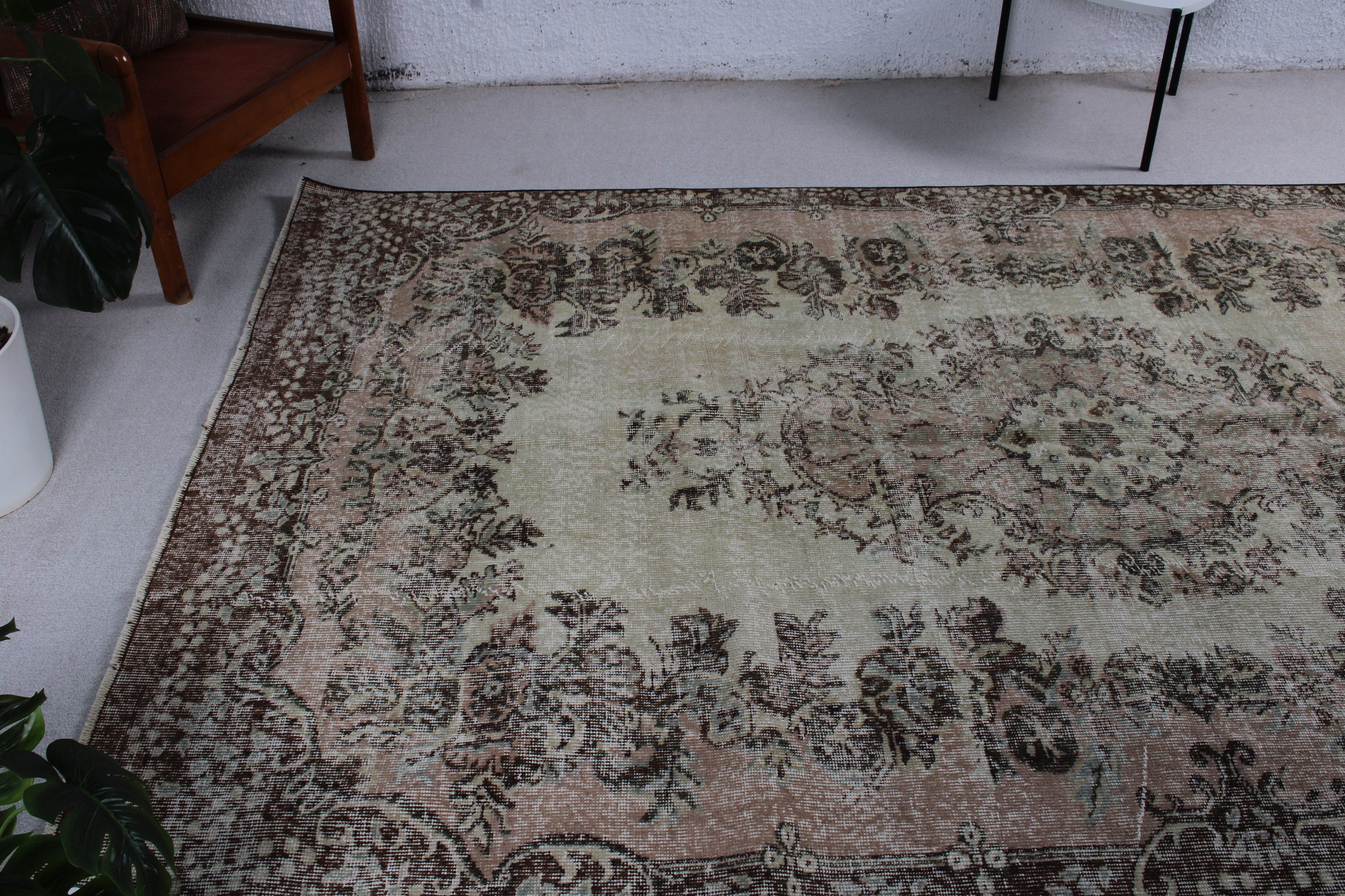 Yatak Odası Halısı, Yün Halı, Vintage Halı, 5.6x9.2 ft Büyük Halı, Bej Yün Halılar, Yemek Odası Halıları, Kabile Halısı, Mutfak Halıları, Türk Halısı