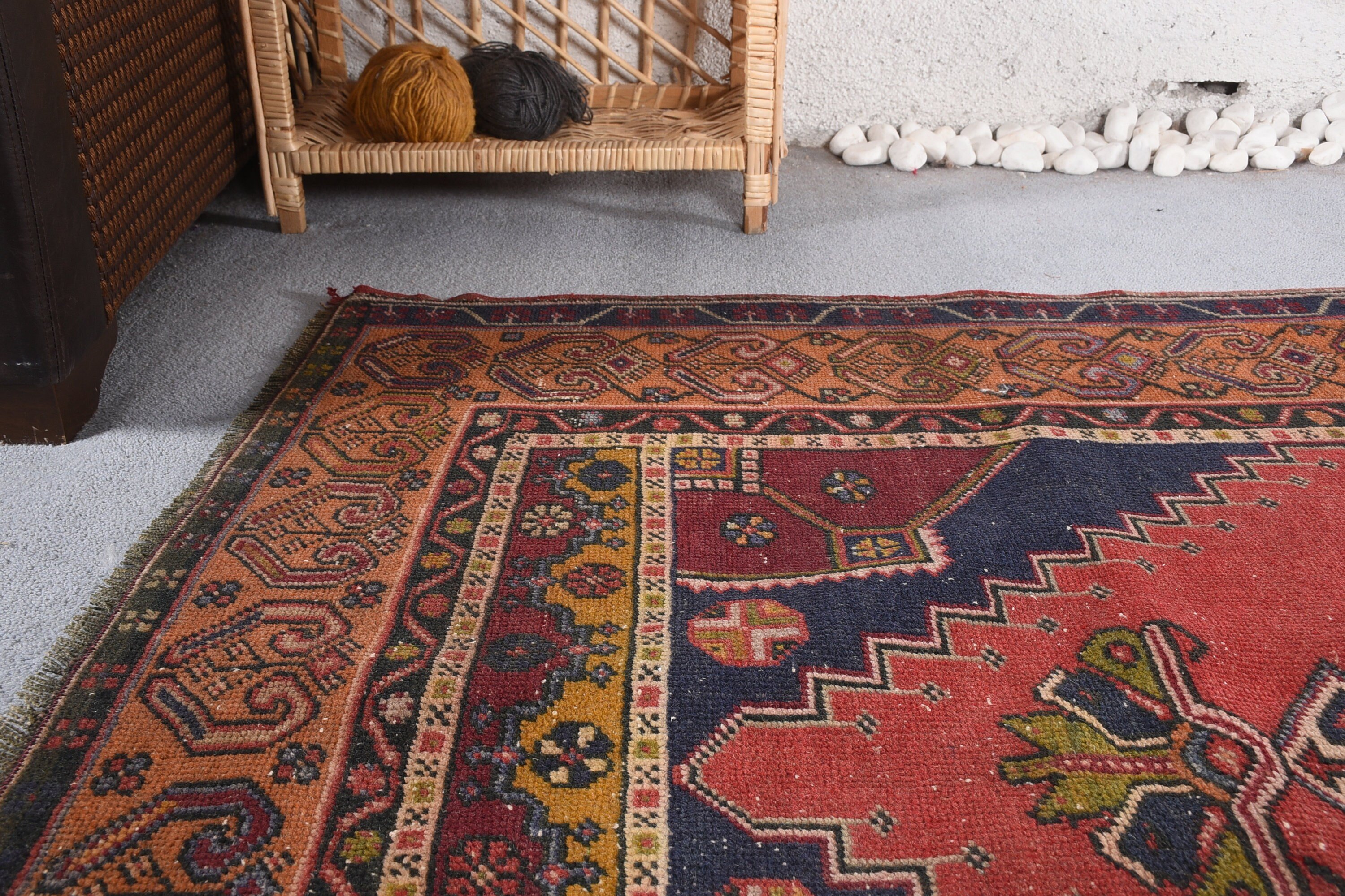 Brown Antique Rugs, Turkish Rug, Anatolian Rugs, 4.2x7.5 ft Area Rug, Kitchen Rugs, Eclectic Rugs, Oushak Rugs, Vintage Rug, Bedroom Rug