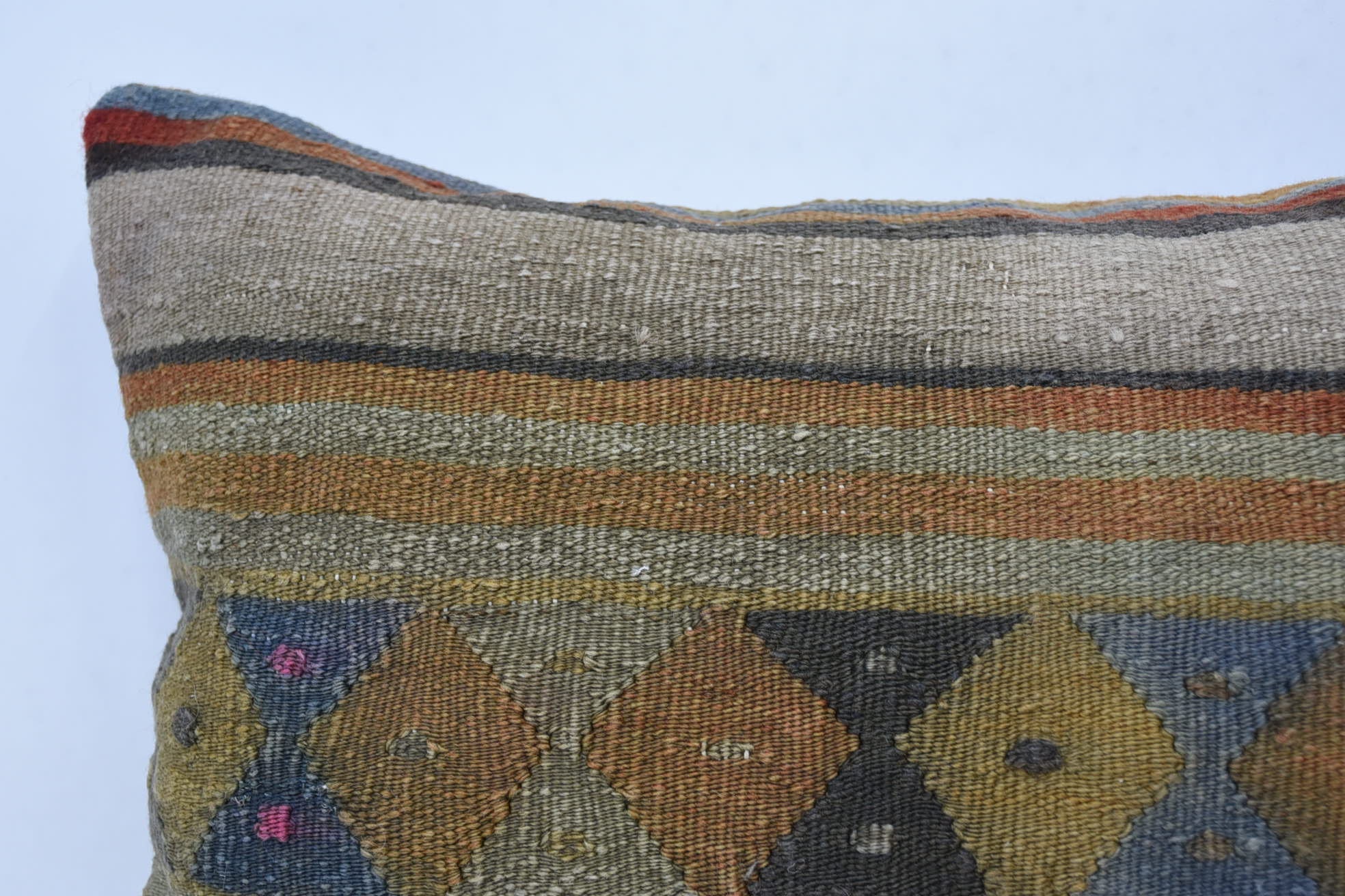 Customized Pillow Sham, 16"x24" Blue Pillow Cover, Vintage Kilim Throw Pillow, Seat Cushion, Kilim Pillow Cover, Boho Pillow, Chair Pillow