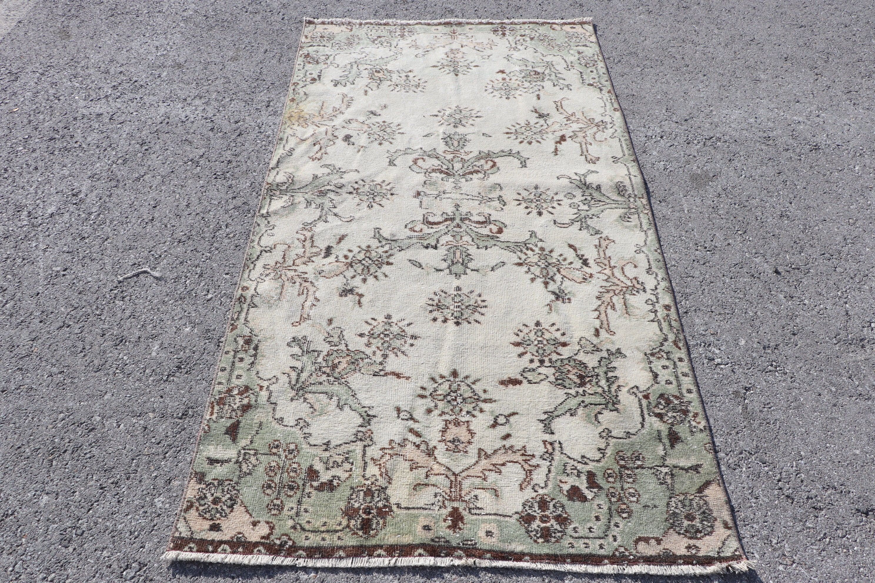 Turkish Rug, 3.5x6.8 ft Accent Rug, Beige Anatolian Rugs, Rugs for Bedroom, Entry Rugs, Kitchen Rugs, Natural Rug, Vintage Rug, Bedroom Rug