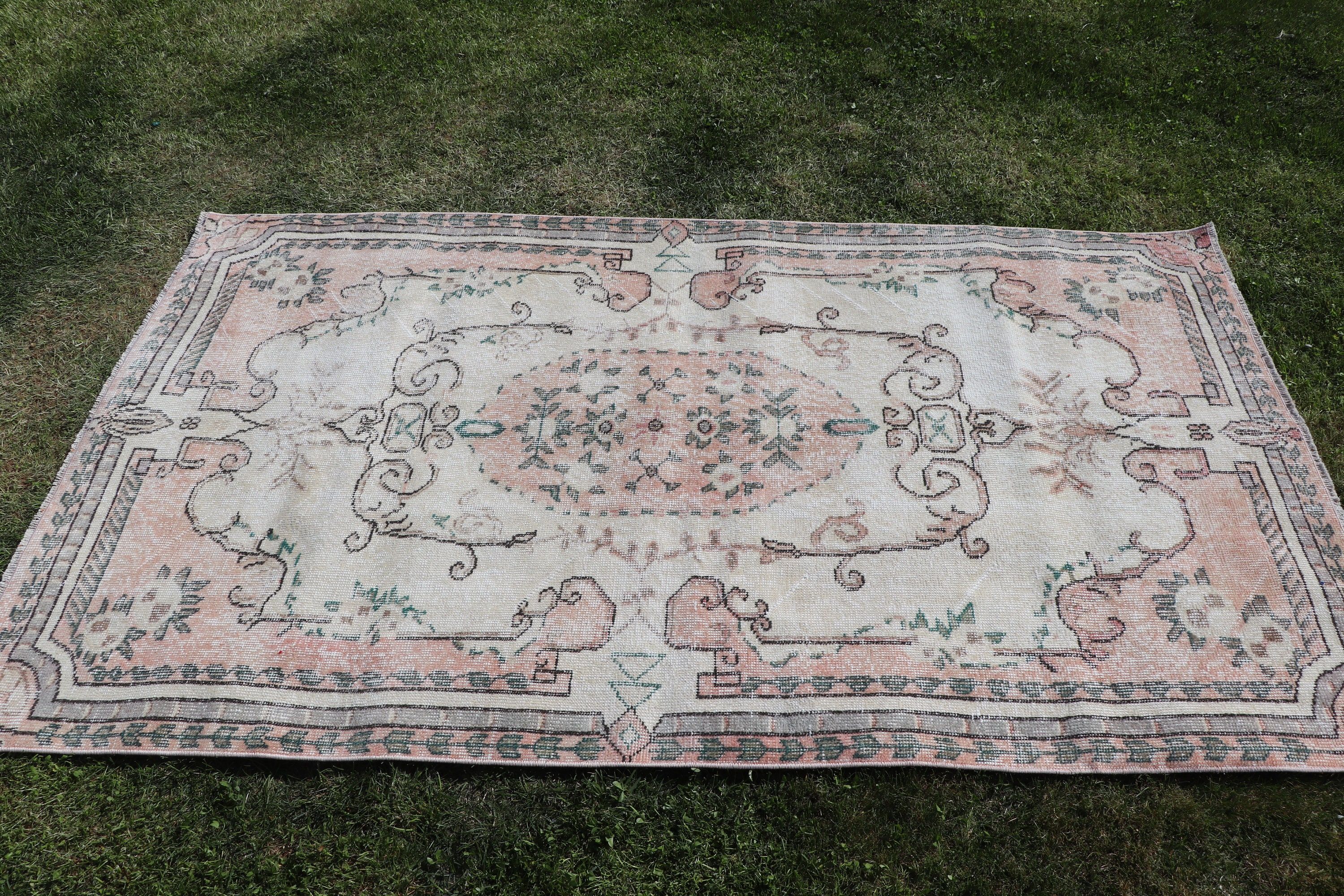 Turkish Rug, Outdoor Rugs, 3.9x6.6 ft Area Rug, Vintage Rugs, Dining Room Rug, Beige Bedroom Rugs, Handwoven Rugs, Floor Rugs, Nursery Rugs