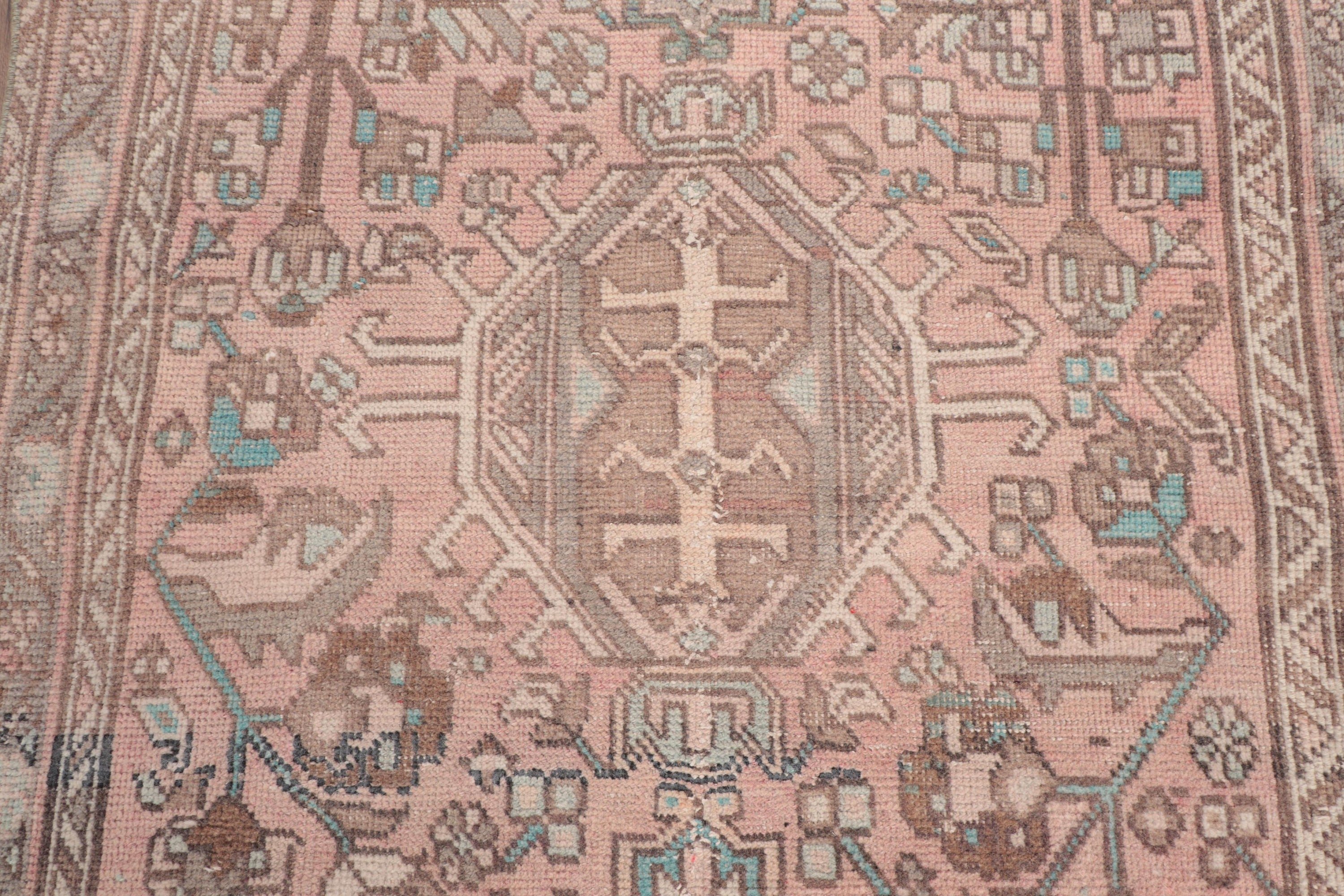 Pembe Ev Dekor Halıları, Açıklama Halıları, Koridor Halıları, Türk Halısı, Geometrik Halı, Mutfak Halıları, 3.2x8.2 ft Runner Halısı, Vintage Halı